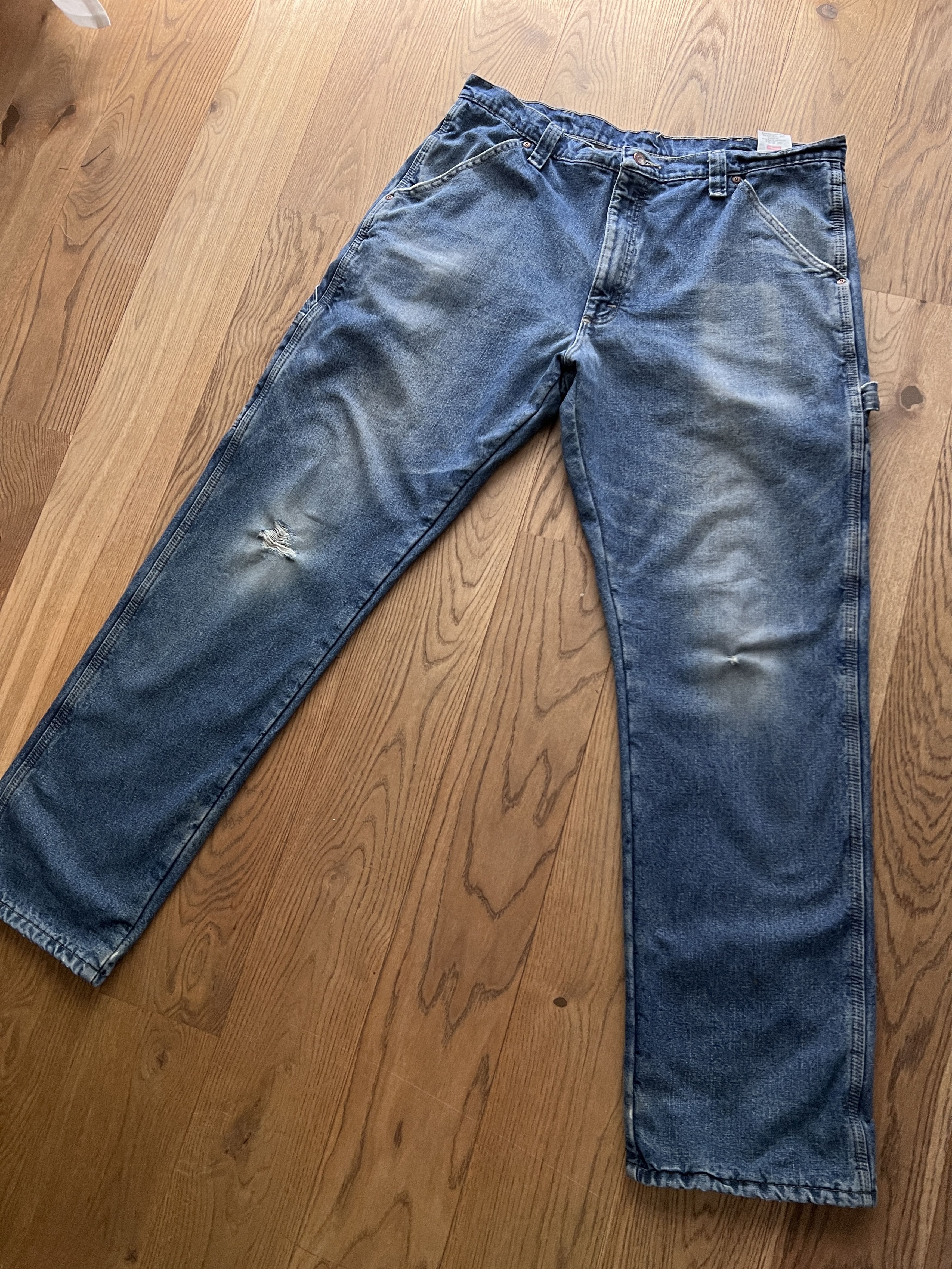 Wrangler Crazy! Wrangler vintage 90s carpenter fleece denim workpants Size US 36 / EU 52 - 3 Thumbnail