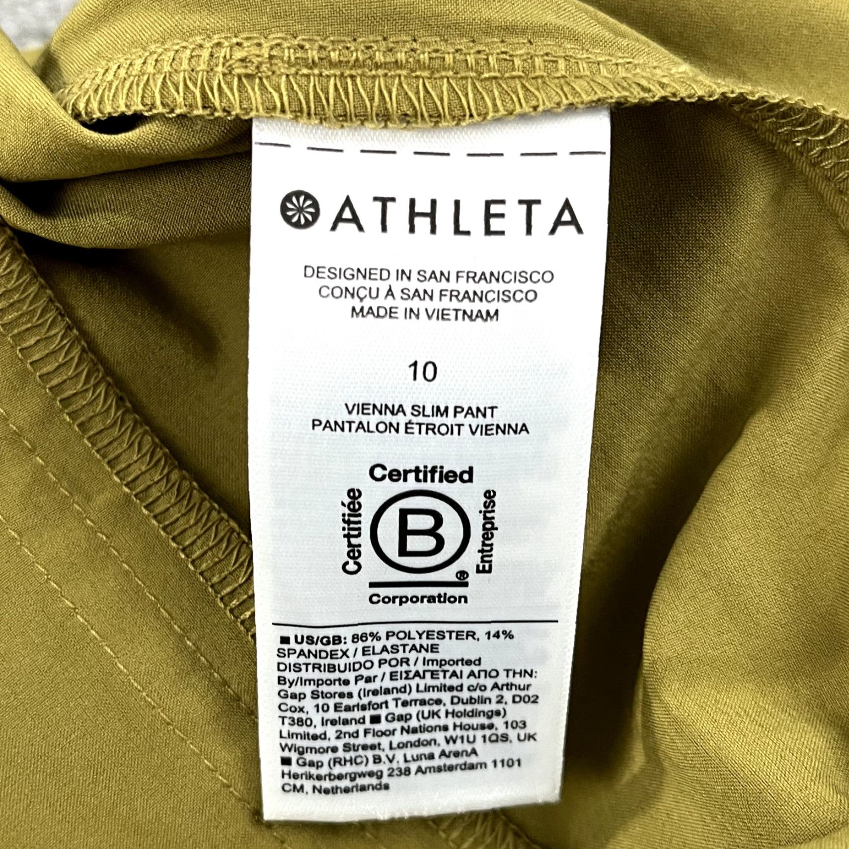 Athleta Athleta Pants Womens Size 10 Slim Gold Vienna Stretch Tapestry Pleated Solid Lifestyle Athleisure Size 32" / US 10 / IT 46 - 3 Thumbnail