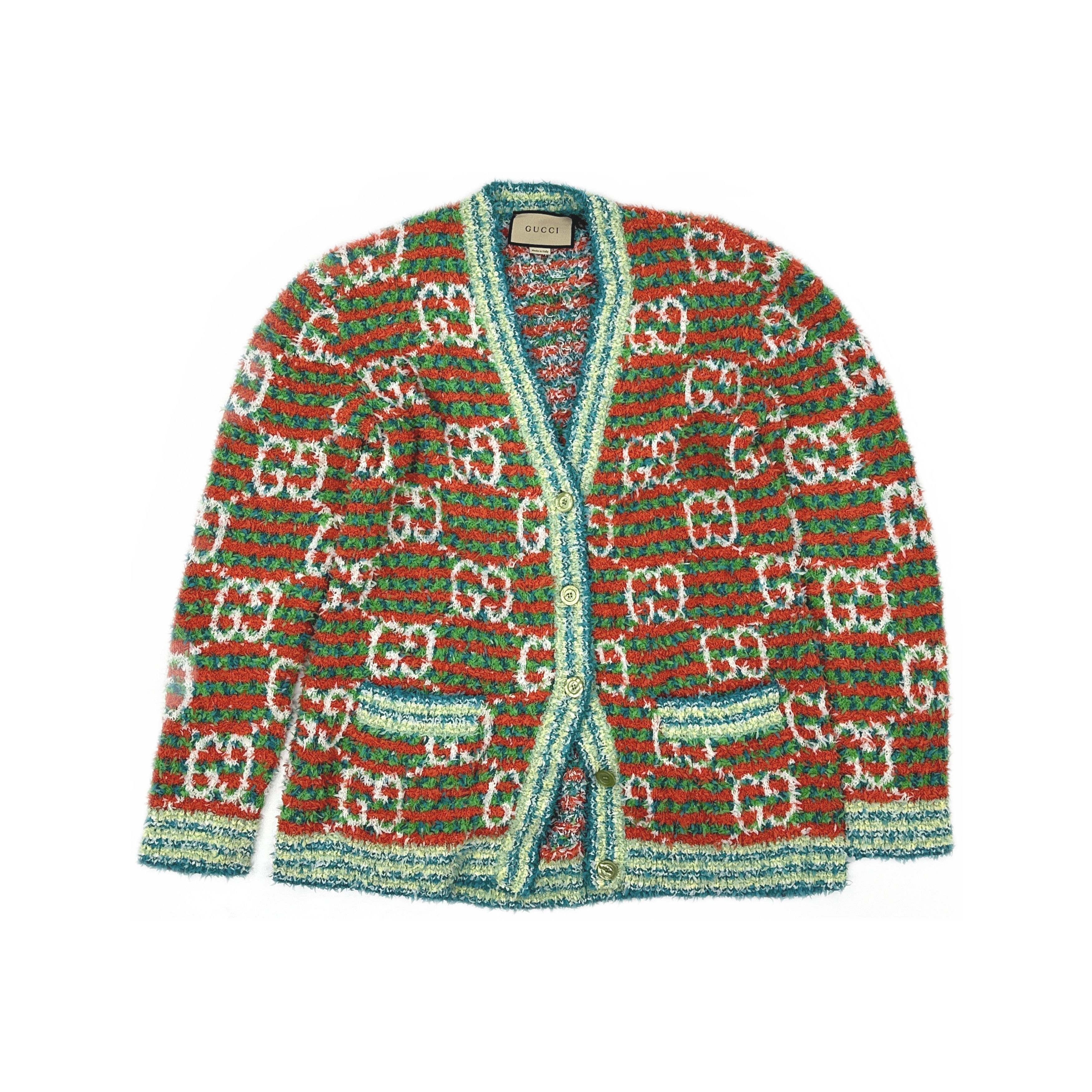 Gucci Gucci GG Logo Striped Cardigan Size S Size S / US 4 / IT 40 - 1 Thumbnail