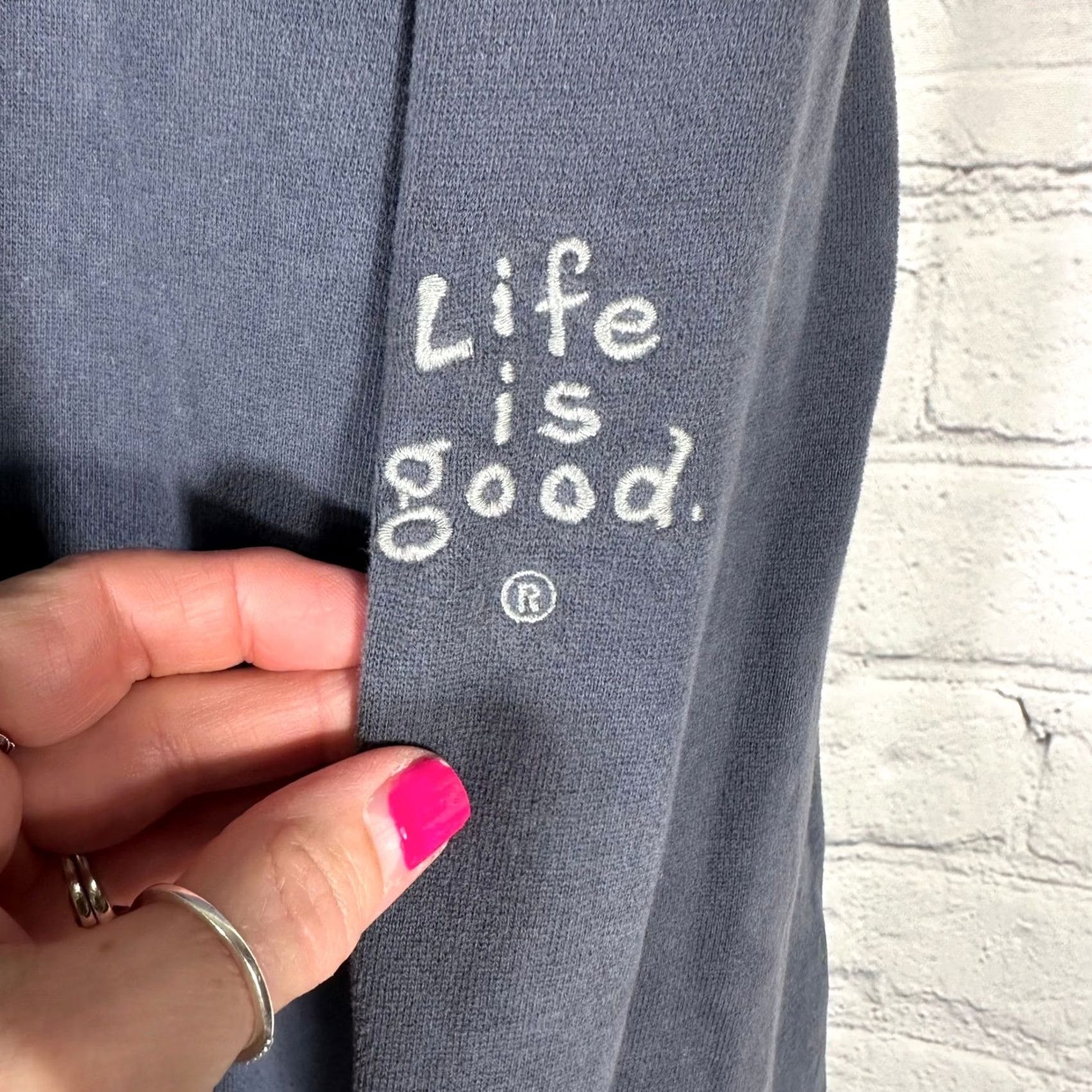 Life is Good Life is Good Mens Full Zip Hoodie Blue Fleece Sweatshirt Embroidered Logo Size M Size US M / EU 48-50 / 2 - 2 Thumbnail