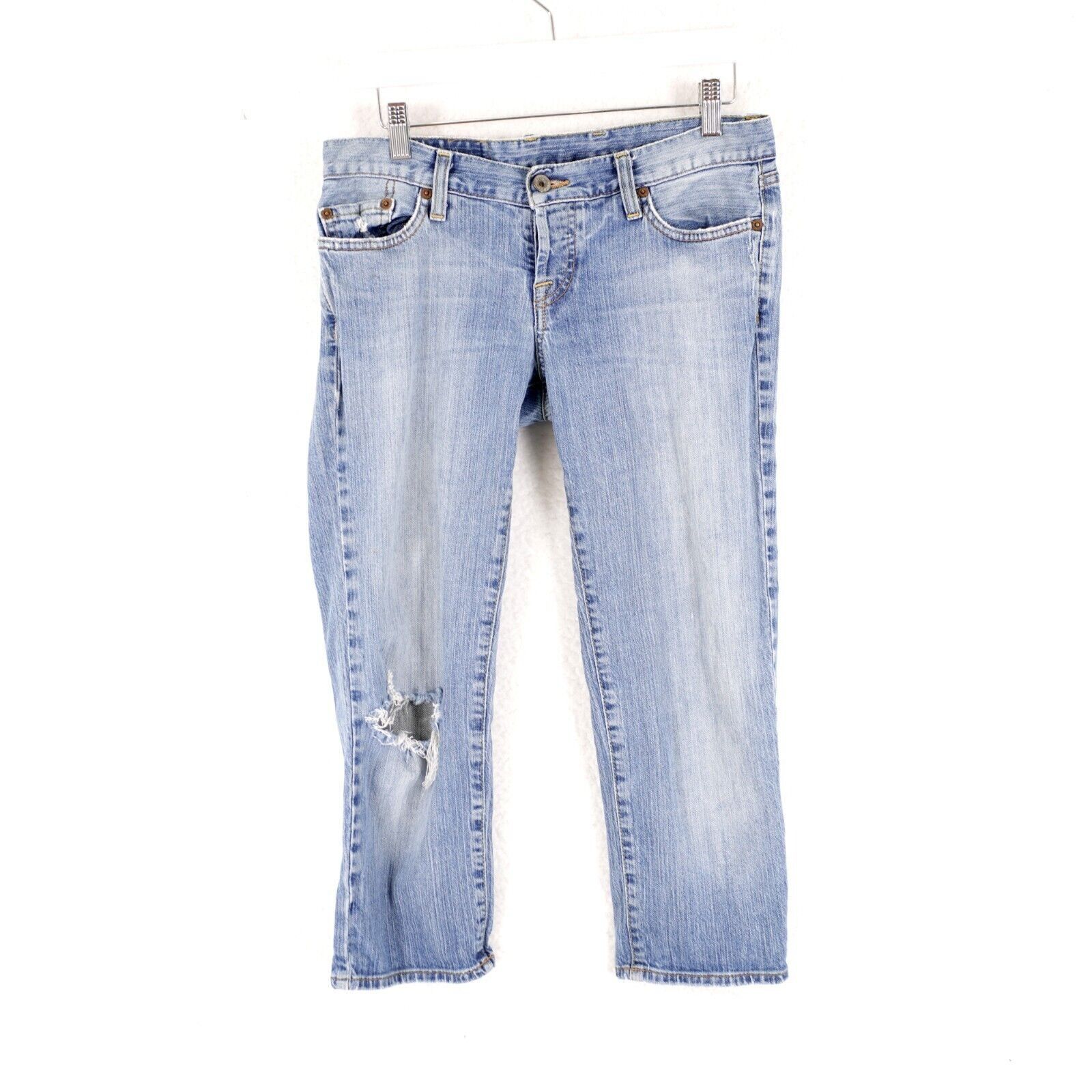 Lucky Brand Lucky Brand Dungarees Sweet Dream Crop Light Blue Stone Wash Size 31" - 1 Thumbnail