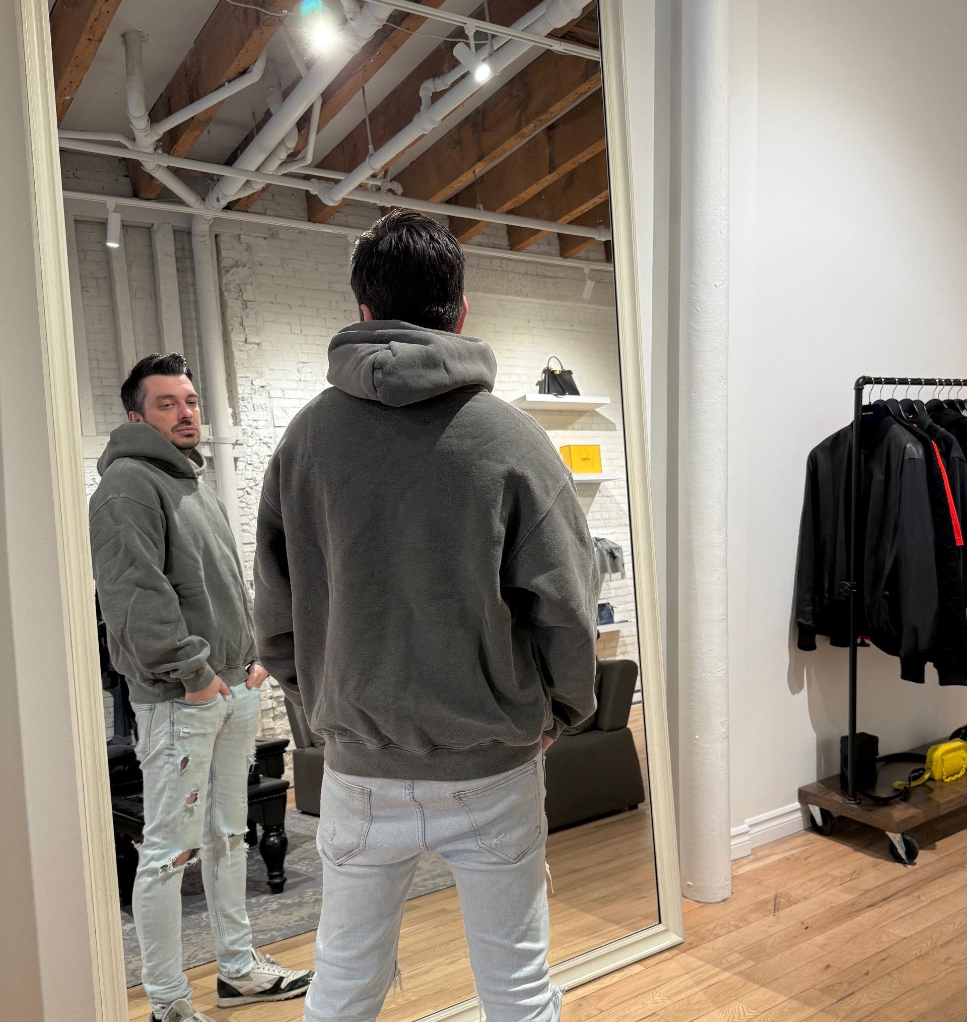 Yeezy Yeezy Season 6 Grey Green Oversized Core Hoodie Size US M / EU 48-50 / 2 - 8 Thumbnail