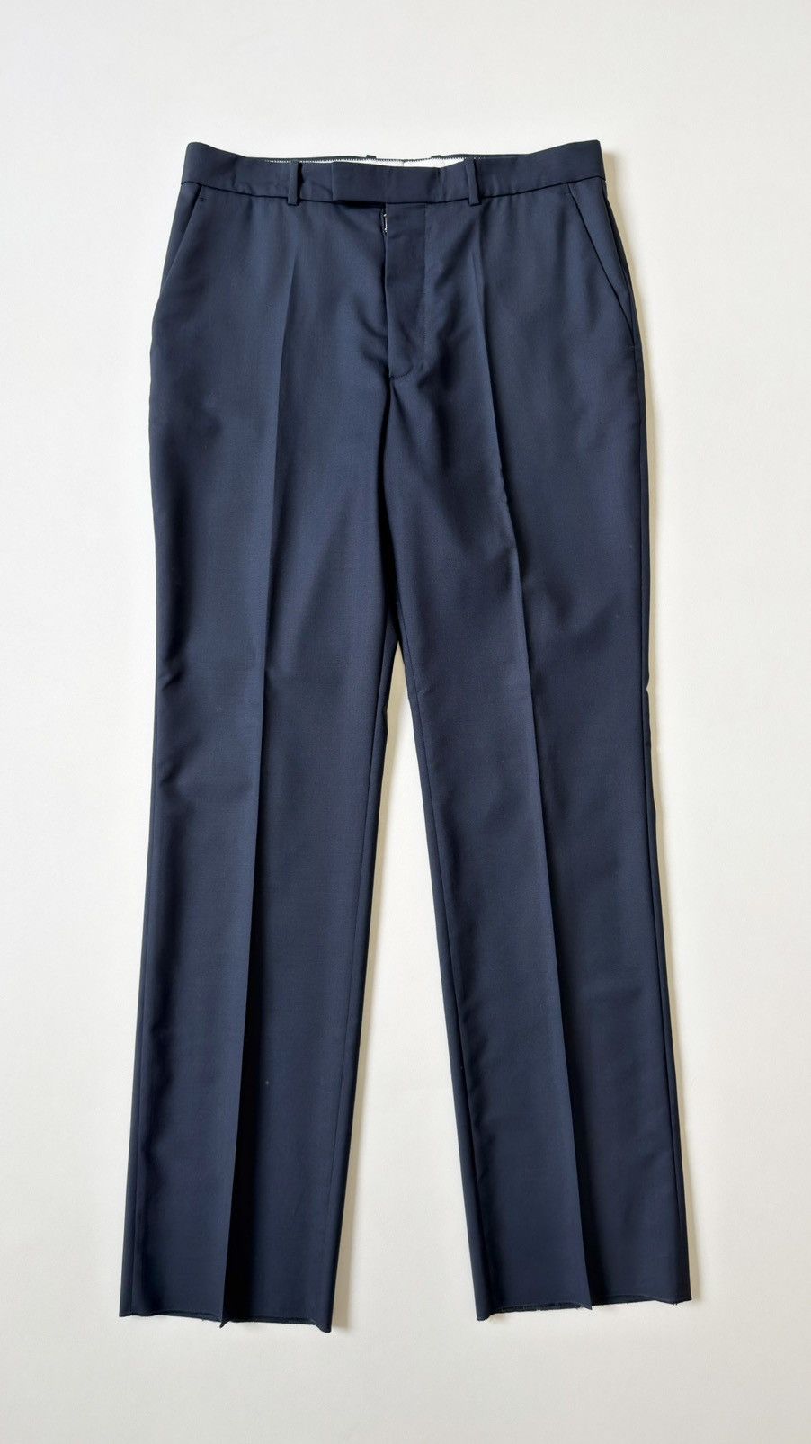 Maison Margiela S/S 18 Straight Leg Blue Wool Trousers Size US 34 / EU 50 - 2 Thumbnail