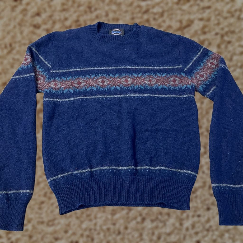 Jantzen VINTAGE Jantzen Sweater Womens Medium Blue Pullover Geometric Knit 90s Ladies Size M / US 6-8 / IT 42-44 - 1 Thumbnail