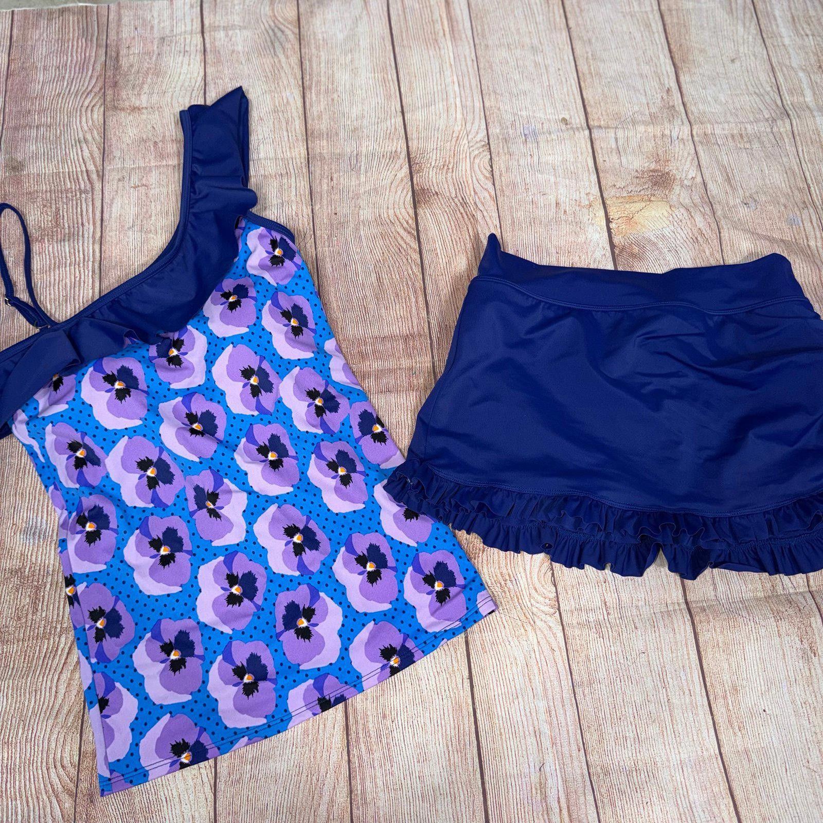 Other Lime Ricki Medium Floral One-Shoulder Swimsuit Set Size ONE SIZE - 1 Thumbnail