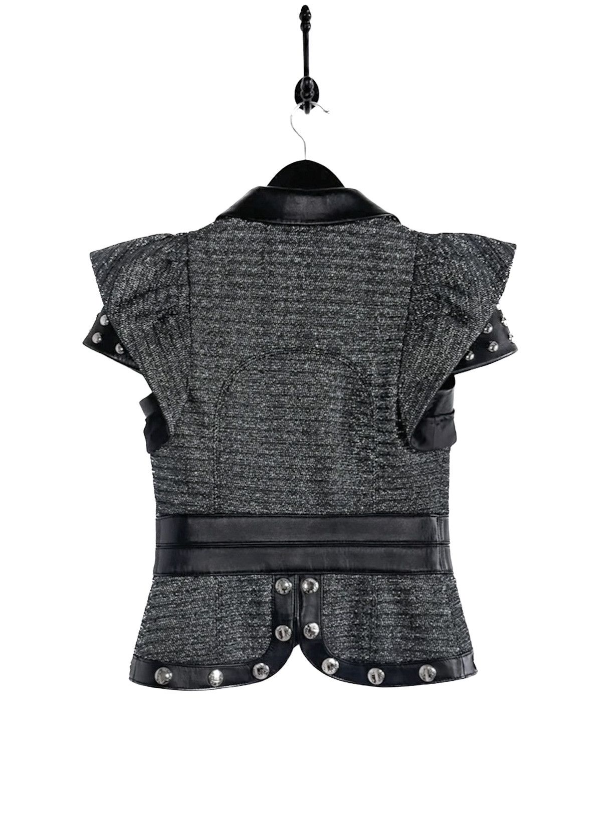 Louis Vuitton Louis Vuitton Runway 2018 Black Leather Tweed Vest Jacket Size S / US 4 / IT 40 - 3 Thumbnail