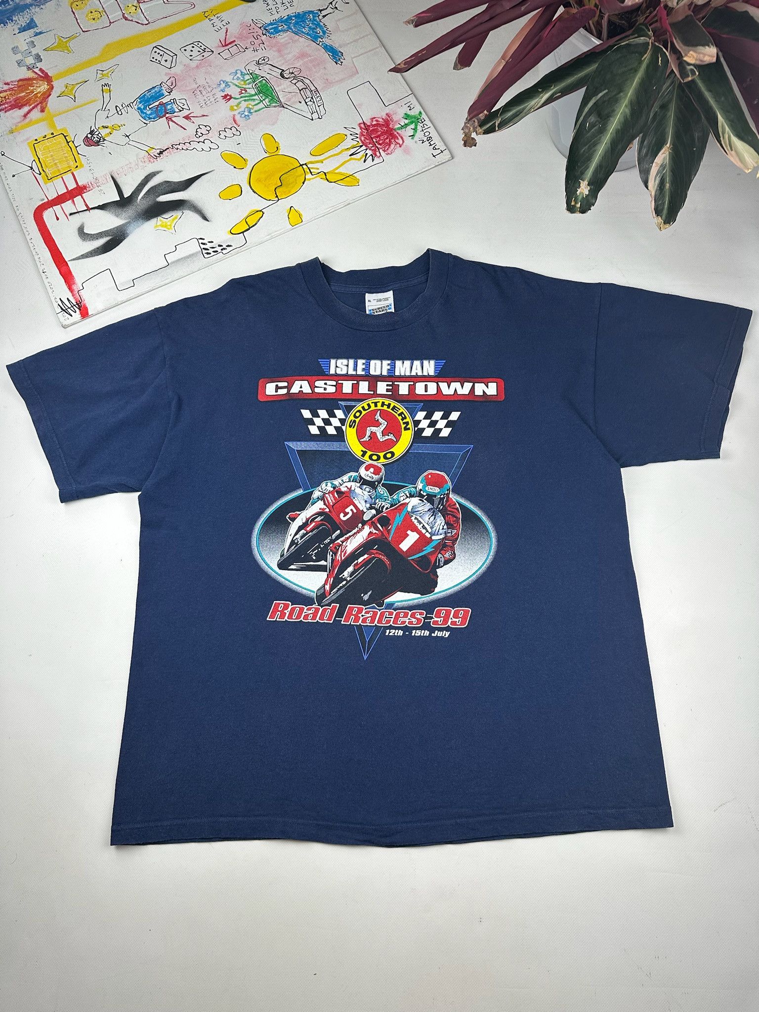 Vintage Racing T-shirt Isle of Man Vintage 1999 Big Logo 2 Side Size US XL / EU 56 / 4 - 1 Thumbnail