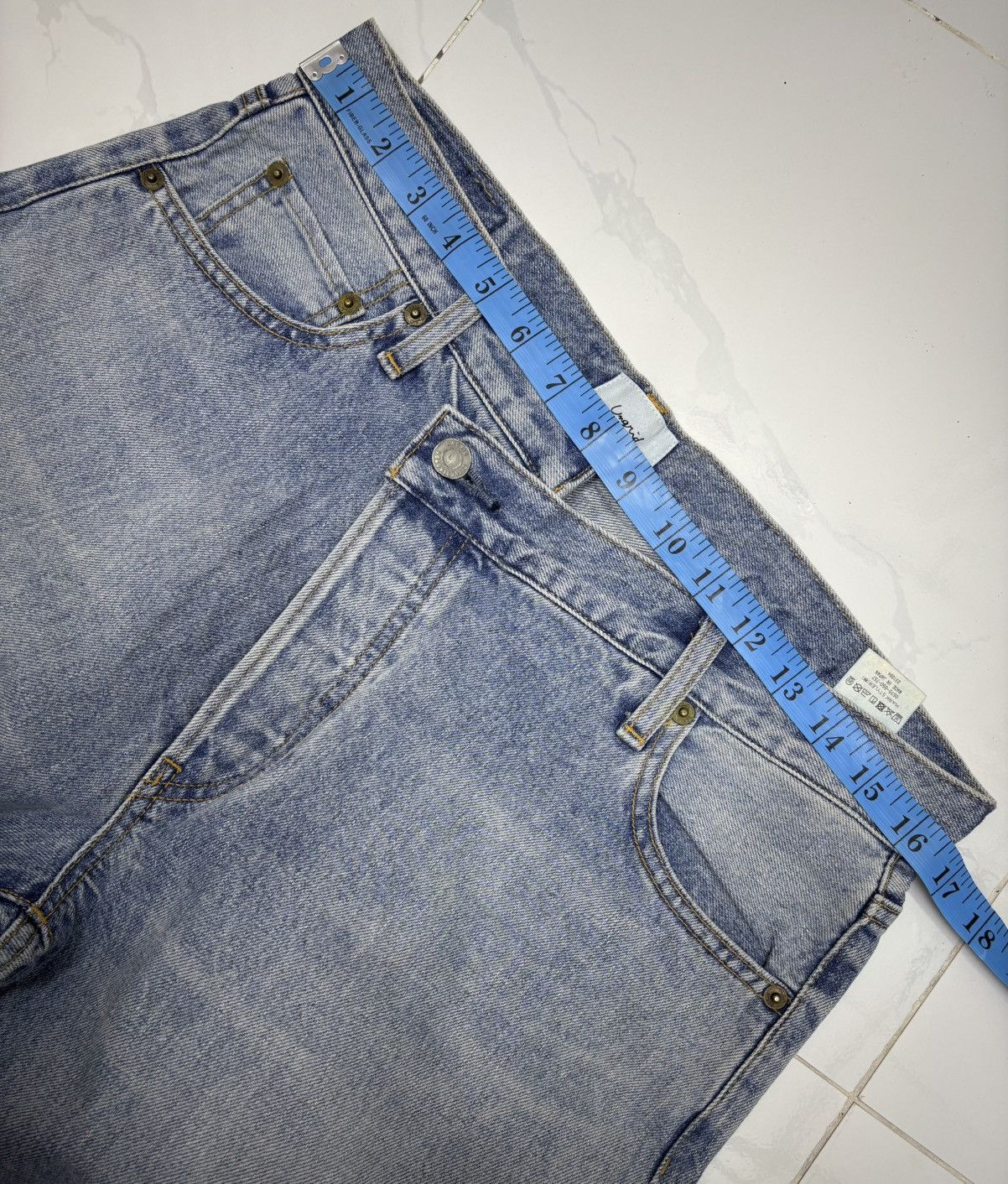 20471120 INSANE Slanted Fly Wide Leg Denim Baggy Jeans Ungrid 2114071 Size US 33 - 9 Thumbnail