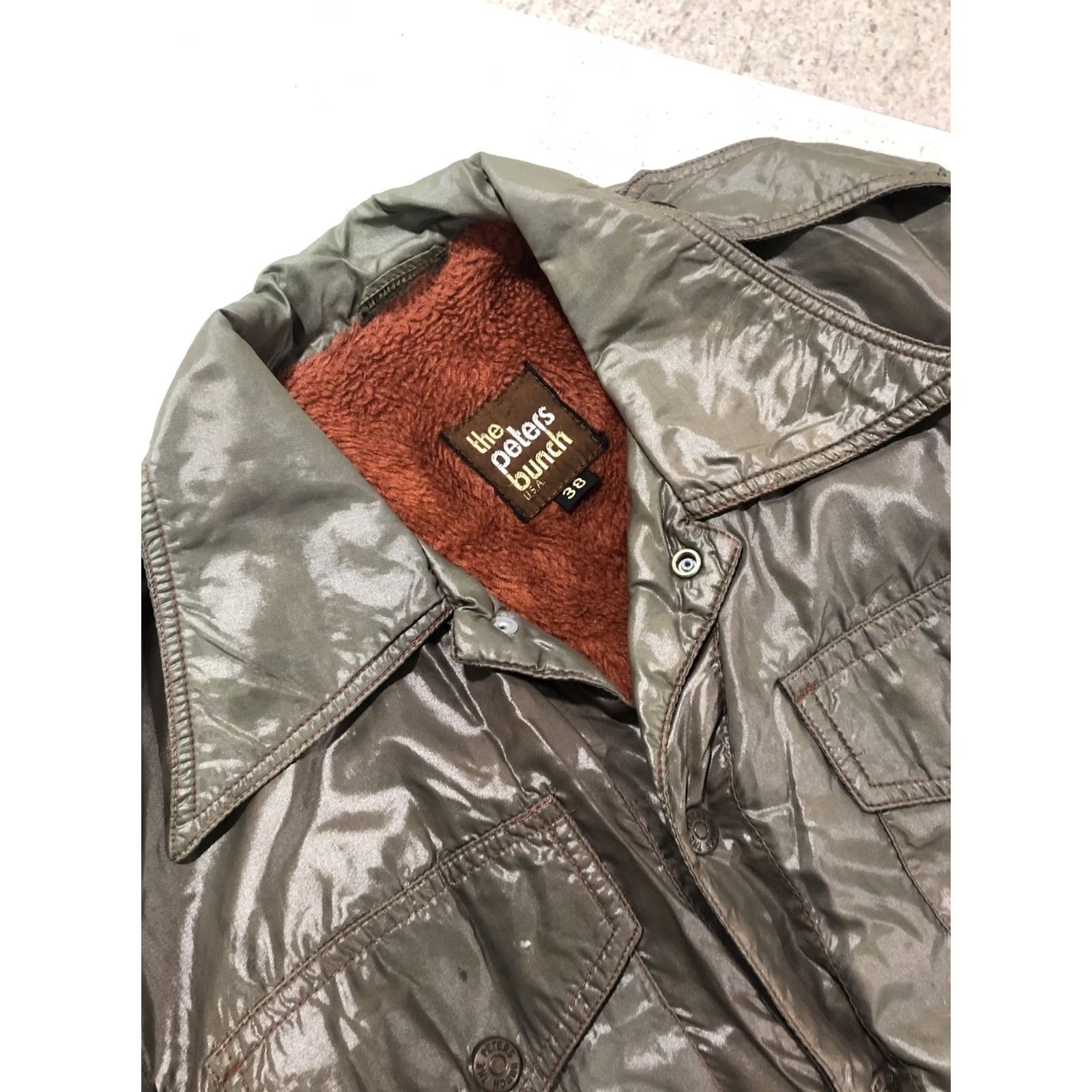 Vintage VINTAGE The Peter's Bunch Jacket Nylon Burgundy Lined 70s Sz 38 Mens Size US XXS / EU 40 - 2 Thumbnail