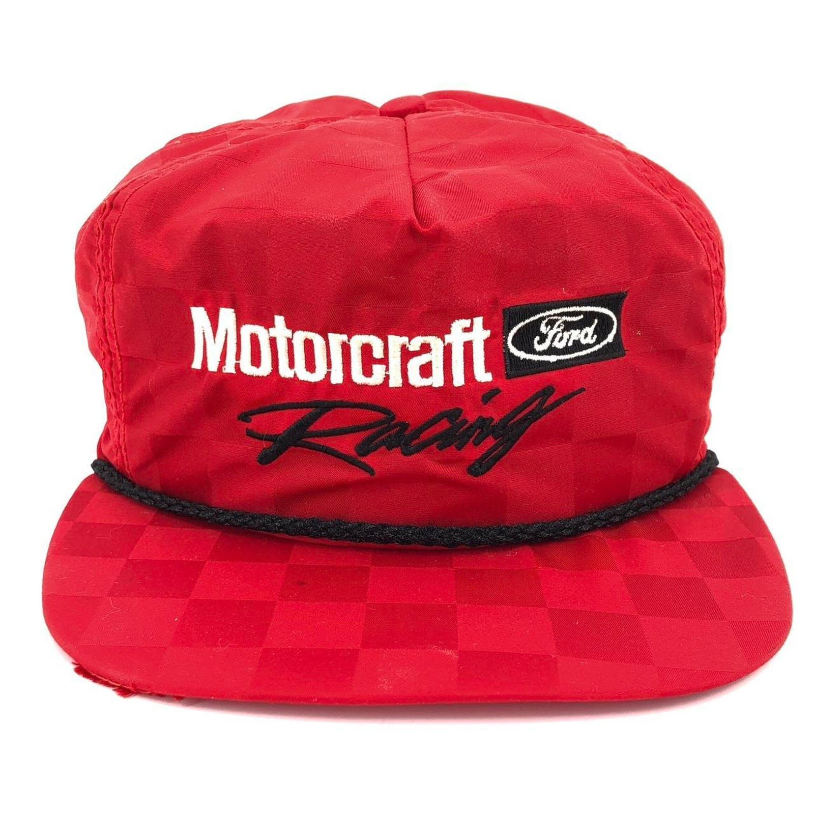 Vintage 90s Ford Motorcraft Racing red checkered hat 1990s vintage ...