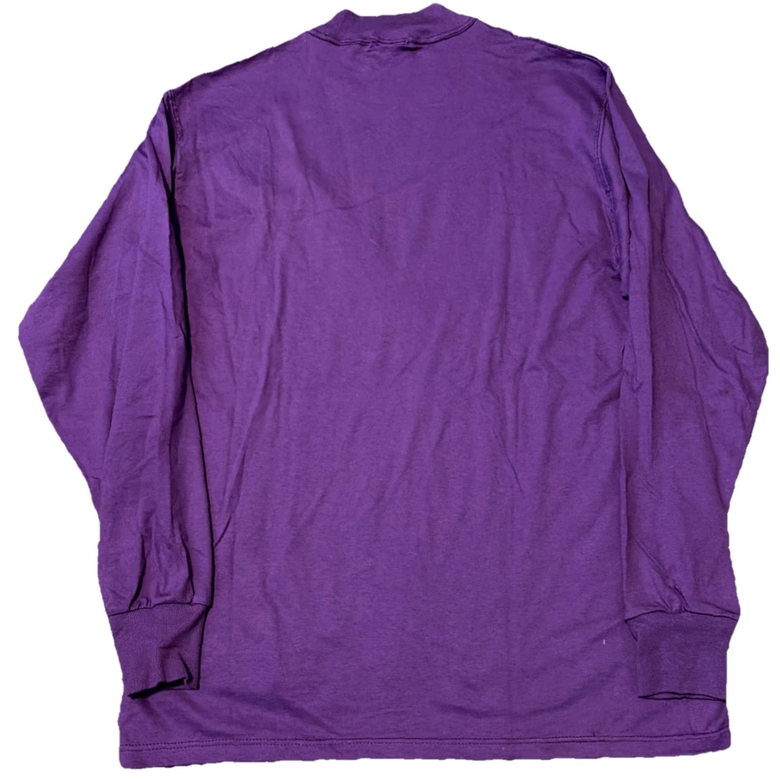 Russell Athletic VINTAGE Russell Athletic Purple Mock Neck Shirt Mens Medium USA 1980s Cotton T-Shirt Size US M / EU 48-50 / 2 - 2 Thumbnail