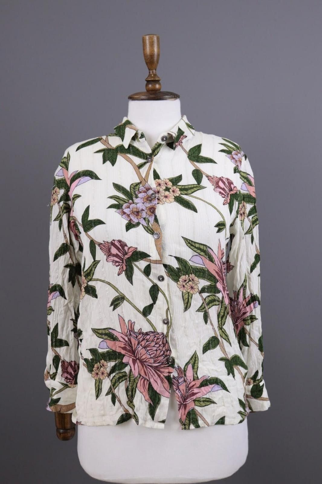 Wilkes Bashford BA&SH White Floral Printed Long Sleeve Blouse Shirt Size 0 Size XS / US 0-2 / IT 36-38 - 1 Thumbnail