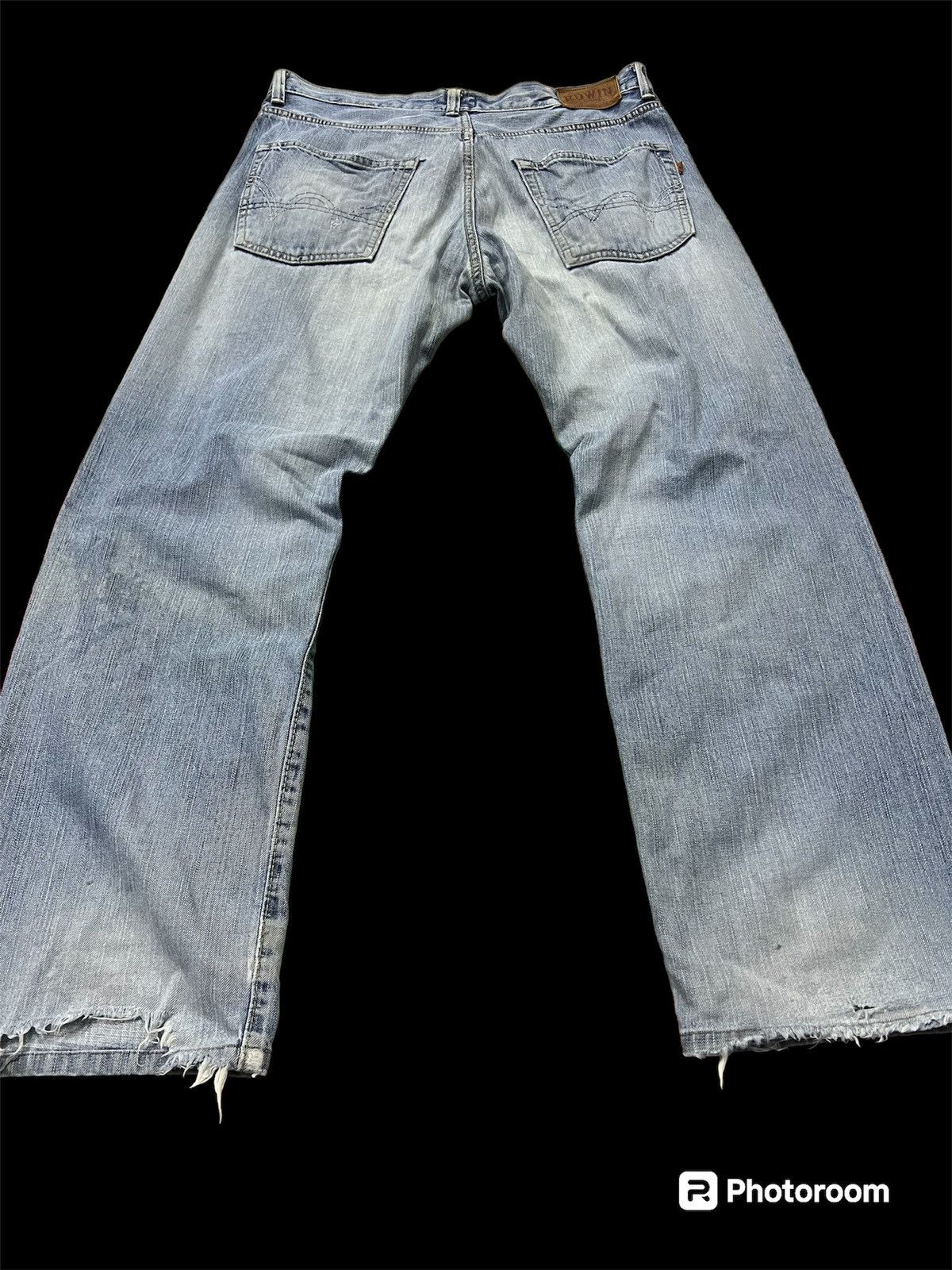 Edwin × If Six Was Nine 💥Baggy💥VINTAGE EDWIN 505z SELVEDGE DISTRESSED BAGGY JEANS Size US 33 - 2 Thumbnail