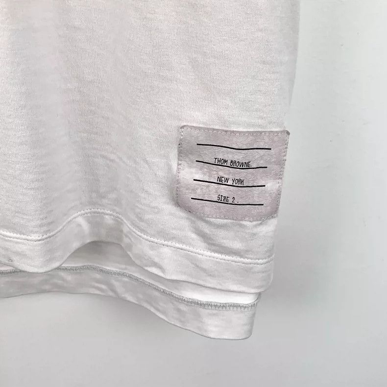 Thom Browne Thom Browne size2 White cotton round neck short sleeves Size US M / EU 48-50 / 2 - 4 Thumbnail
