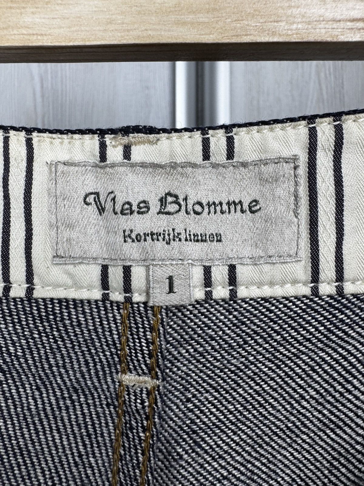 Vlas Blomme Vlas Blomme navy blue kortrijk linen size 1 Japan made jeans Size US 31 - 10 Thumbnail