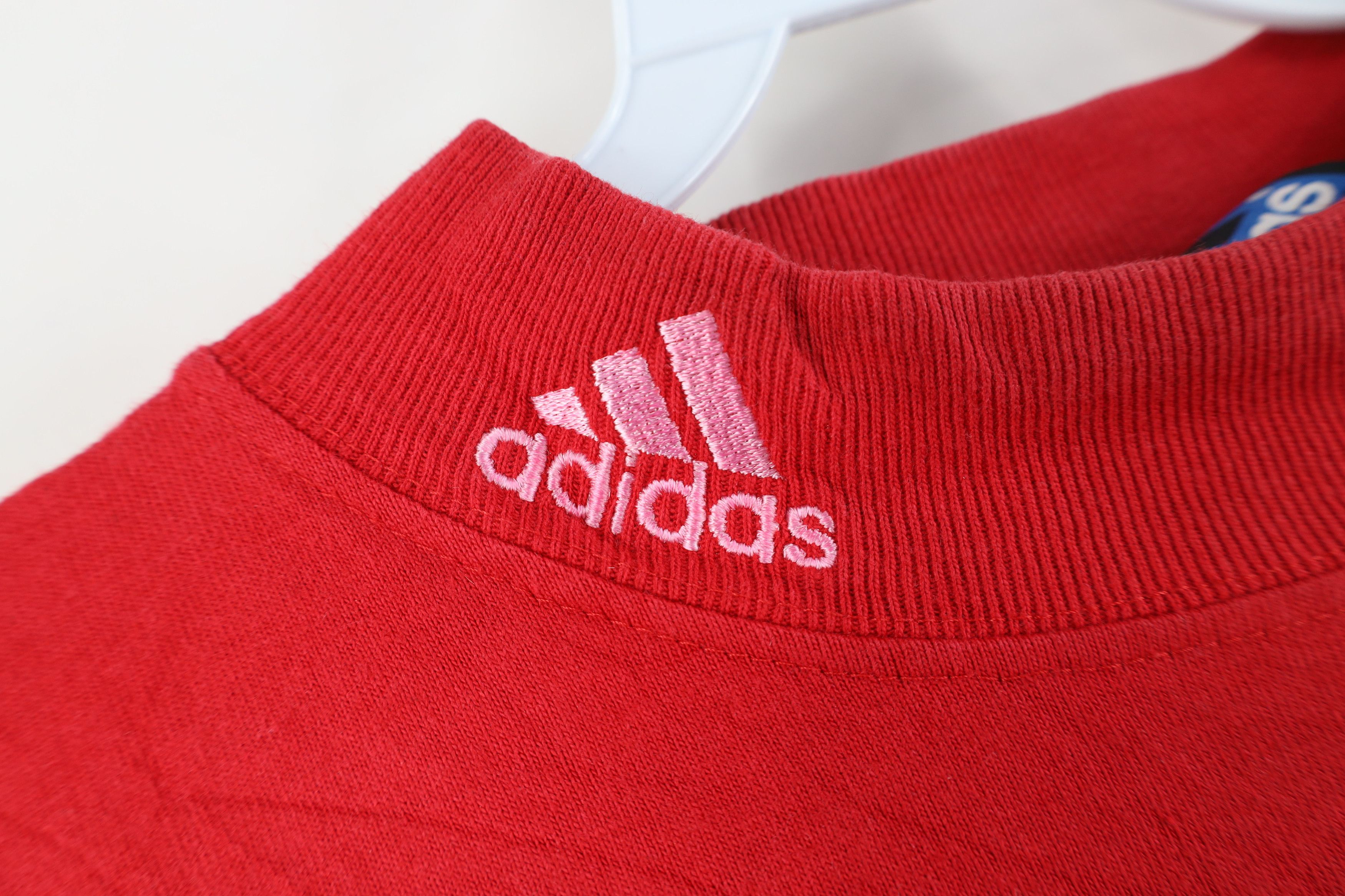 Adidas Vintage 90s Adidas Nebraska Mock Neck Long Sleeve T-Shirt Size US XL / EU 56 / 4 - 4 Thumbnail