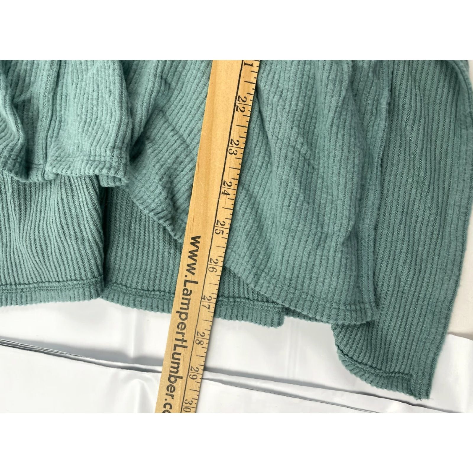 Altea Status By Chenault Sweater Women's Size M Teal Cowl Neck Ribbed Center Seams NWT Size M / US 6-8 / IT 42-44 - 7 Thumbnail