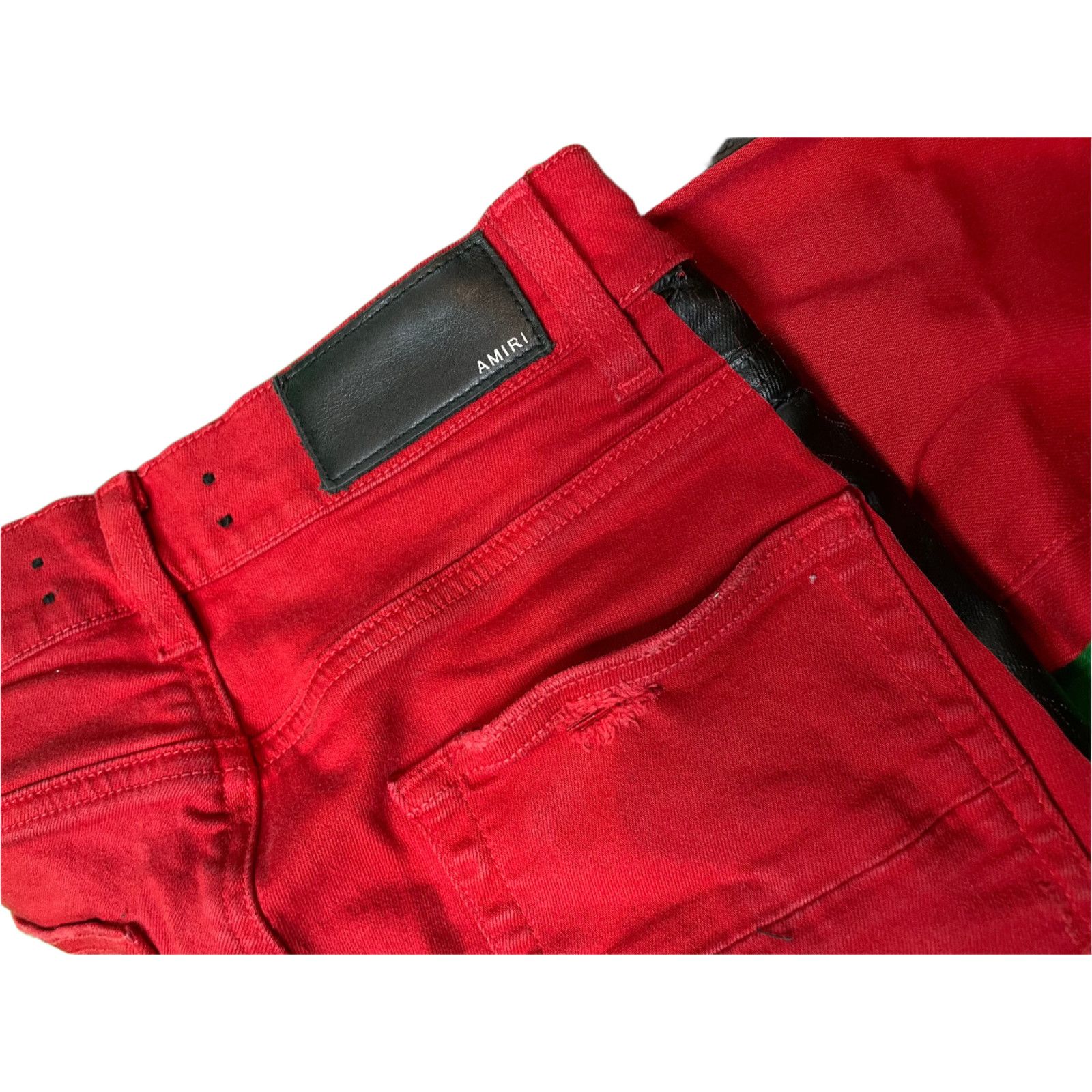 Amiri Amiri Thrasher Red & Black Jeans Size US 30 / EU 46 - 3 Thumbnail