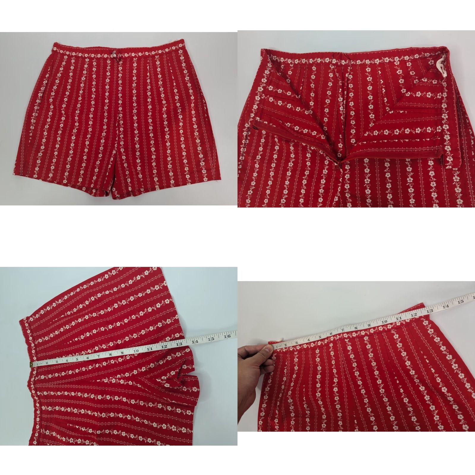 Vintage VINTAGE Lucie Linden Red Floral Vest Skirt Set 3pc 40 48 Size S / US 4 / IT 40 - 10 Thumbnail