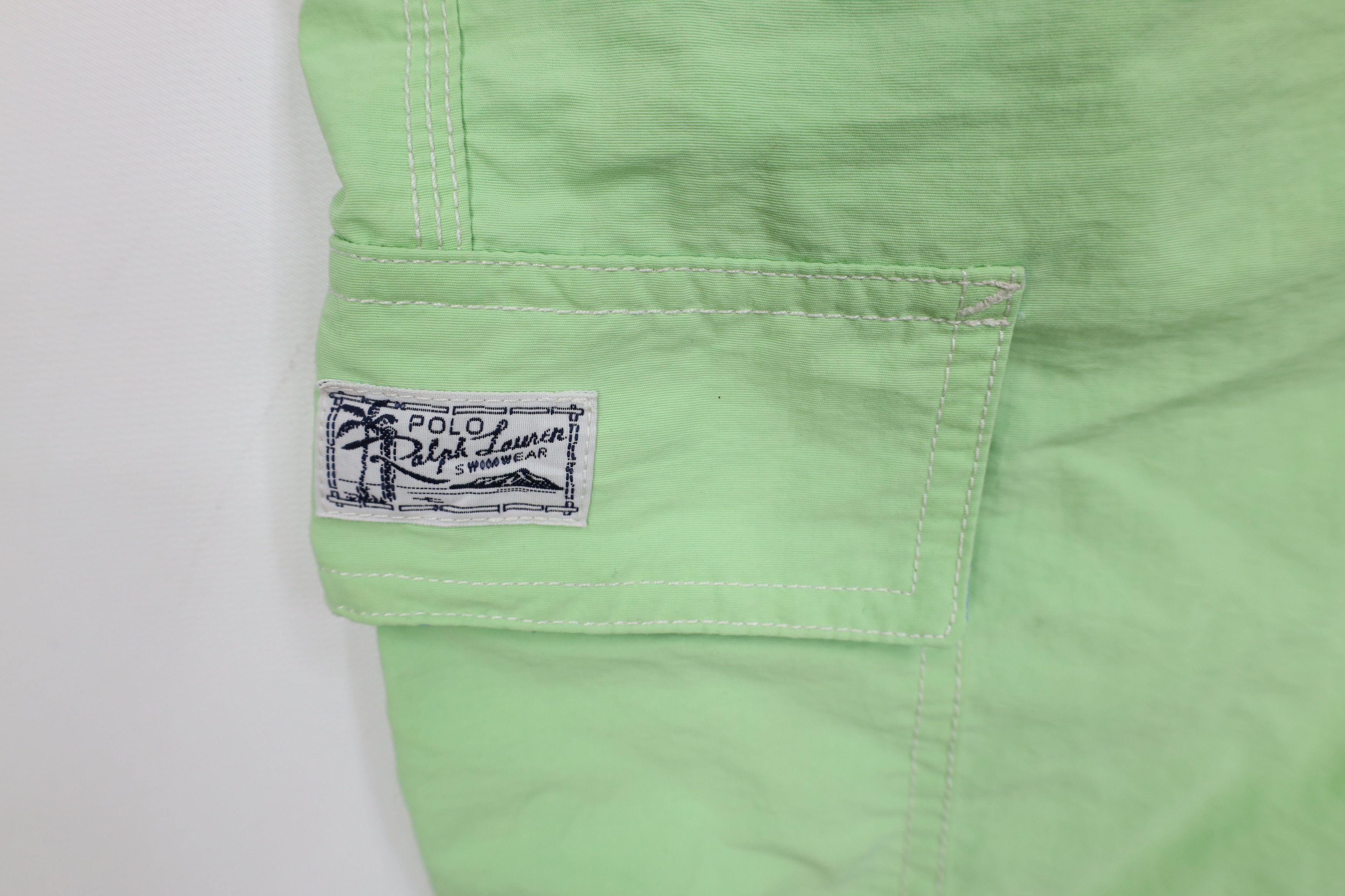 Ralph Lauren Vintage Ralph Lauren Cargo Shorts Swim Trunks Lime Green Size US 34 / EU 50 - 6 Thumbnail