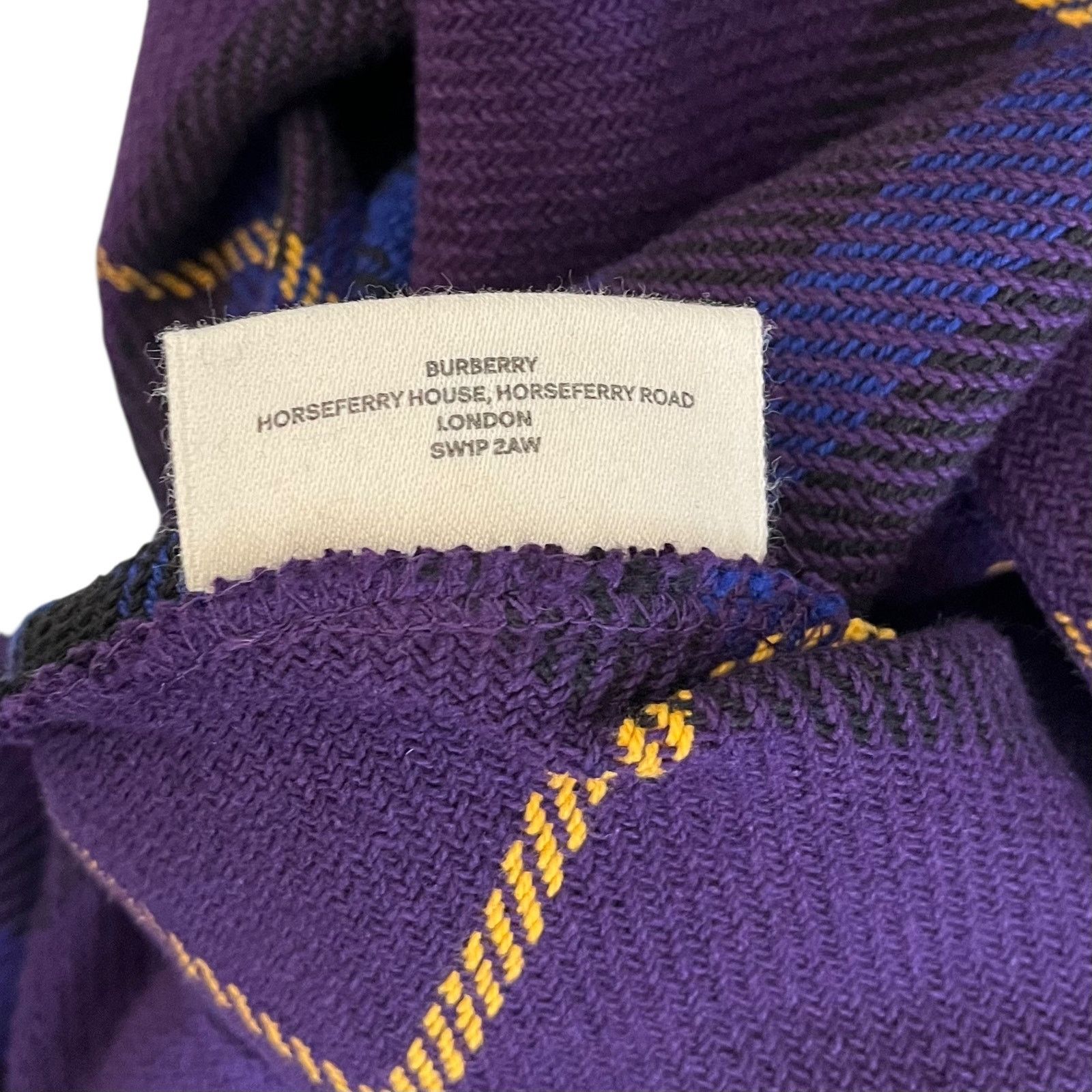 Burberry Burberry Purple Check Recycled Cotton Large Shopper Tote Bag Size ONE SIZE - 5 Thumbnail