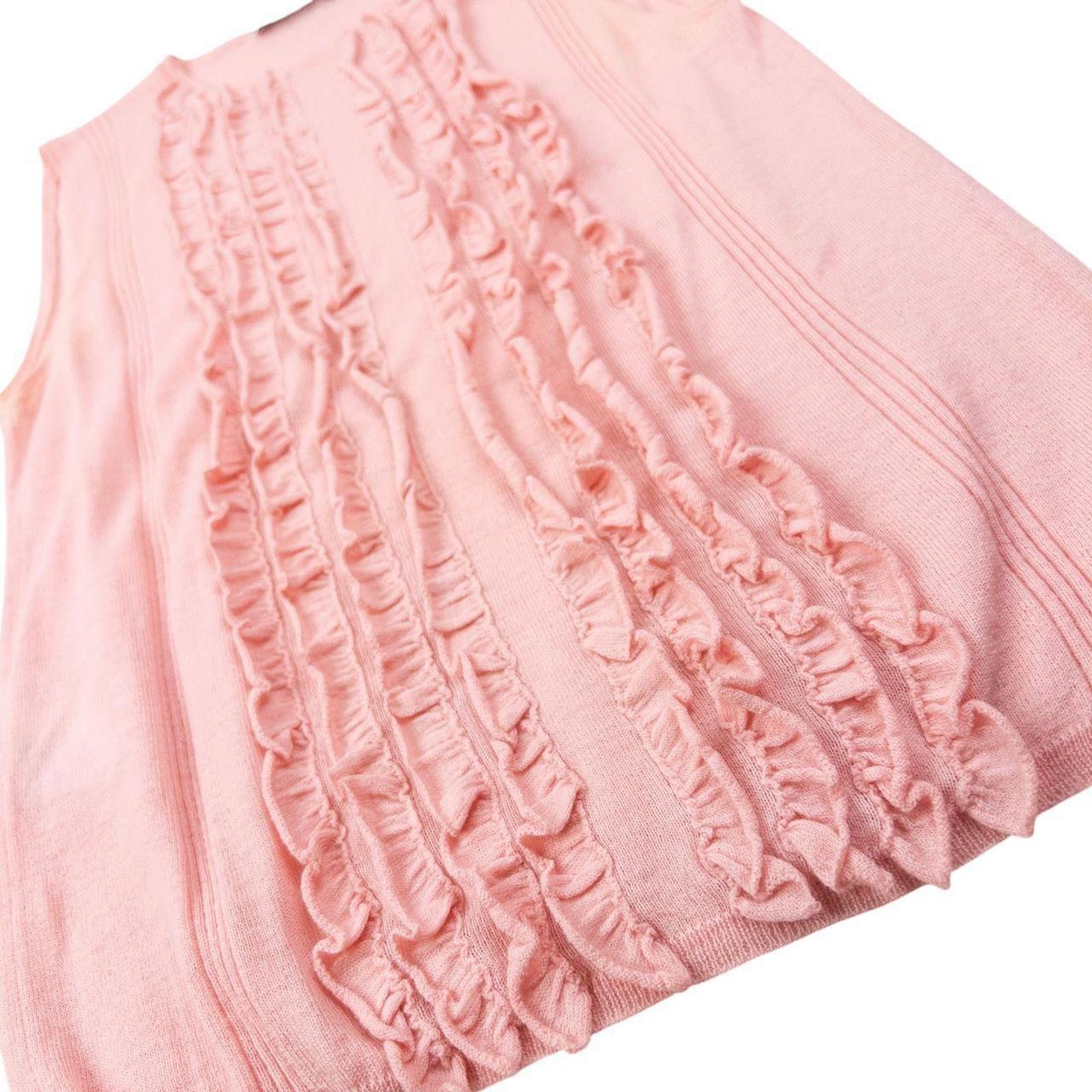 Prada Vintage 2000s Prada Lightweight Ruffle Knit Top Womens M Size M / US 6-8 / IT 42-44 - 5 Thumbnail