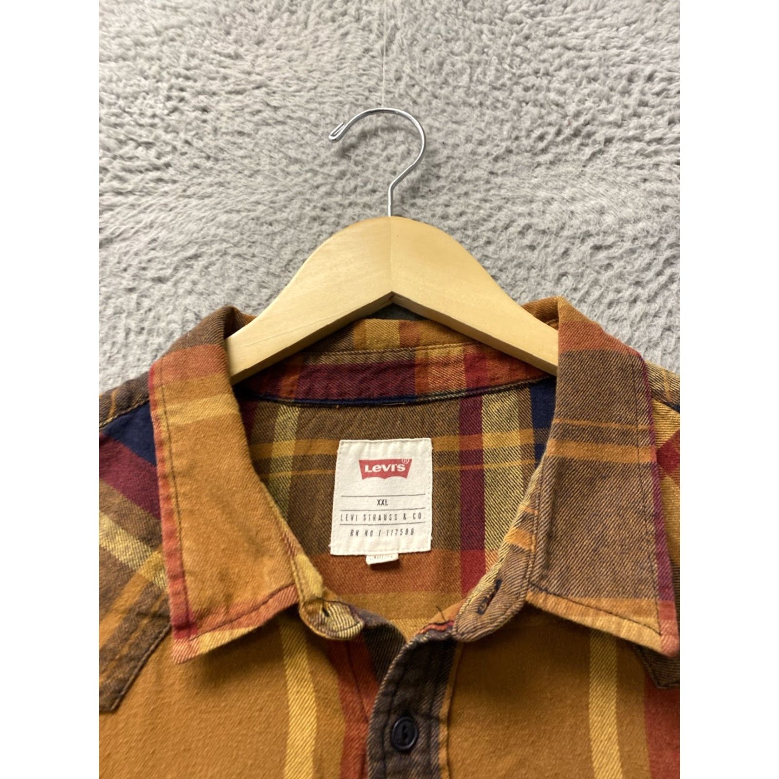 Levi's Levi's Button-Up Shirt Mens 2XL Multicolor Plaid Cotton Flannel Long Sleeve Collared Button Casual Pockets Size US XXL / EU 58 / 5 - 4 Thumbnail