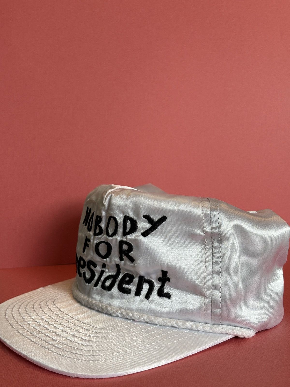 For Those Who Sin FTWS "Nobody For President" White Satin Rope Hat Size ONE SIZE - 4 Thumbnail
