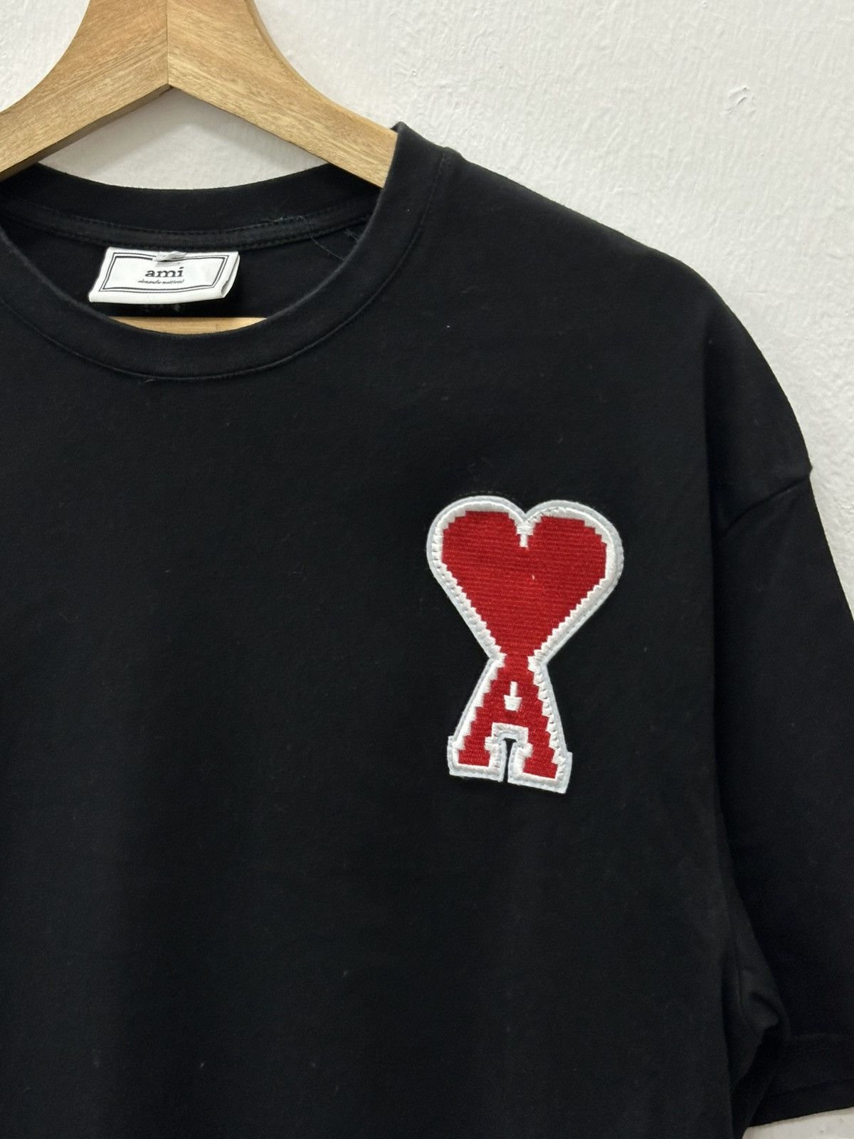 AMI AMI PARIS Alexandre Black Red Heart T-shirt Large Unisex Size US L / EU 52-54 / 3 - 5 Thumbnail