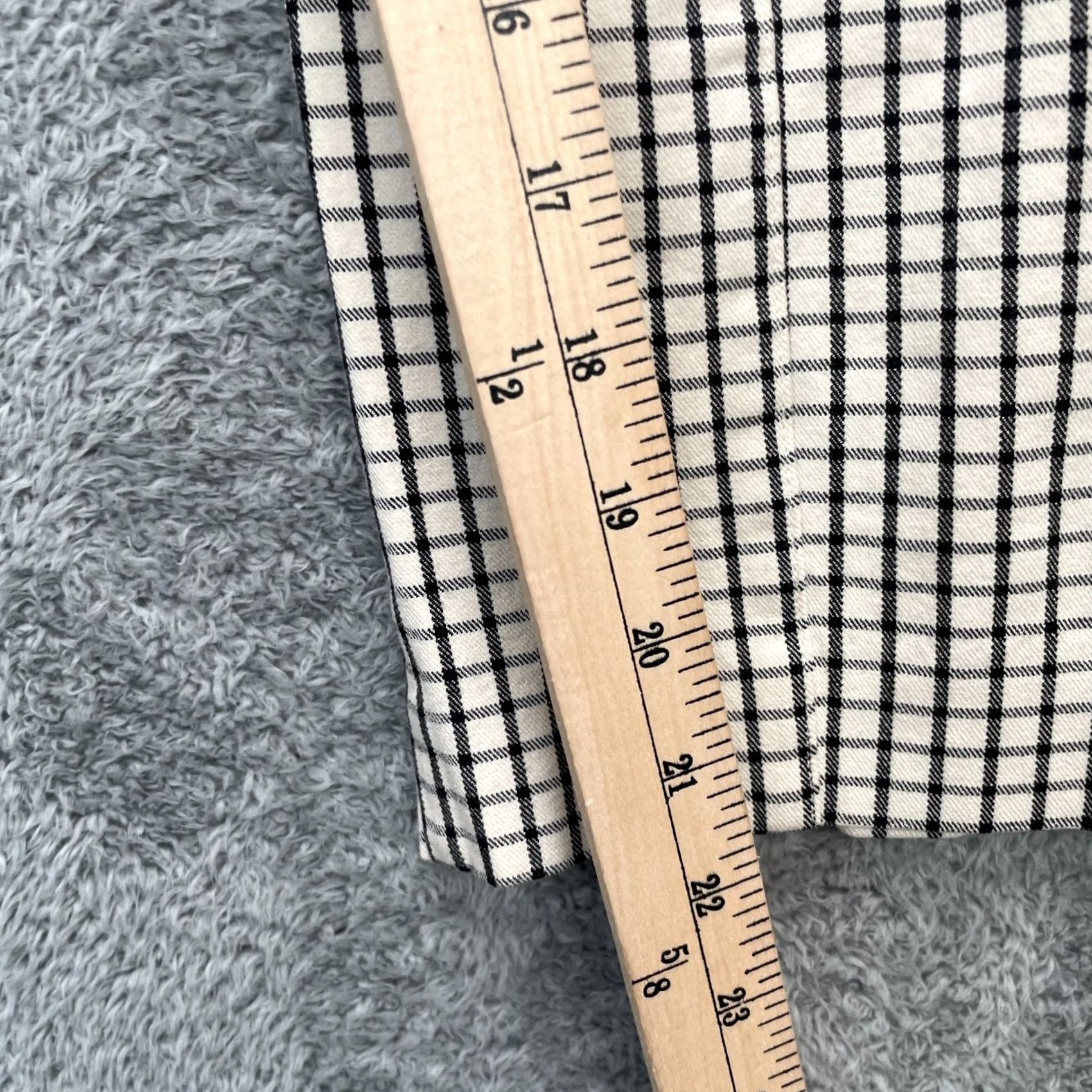 Anthropologie VINTAGE Anthropologie Pants Womens 12 Beige The Essential Slim Cropped Checkered Stretch Size 24" / US 00 / IT 34 - 7 Thumbnail