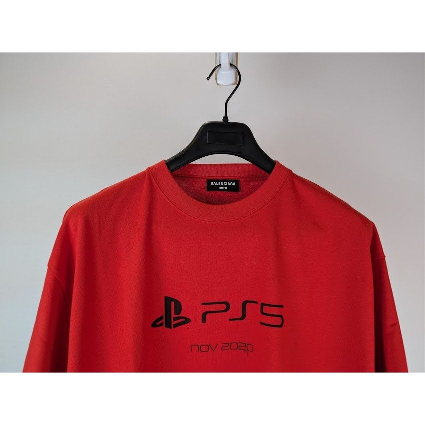 Balenciaga × Playstation o1rshd1 Boxy T-shirt in Verm / Red Size US L / EU 52-54 / 3 - 4 Thumbnail