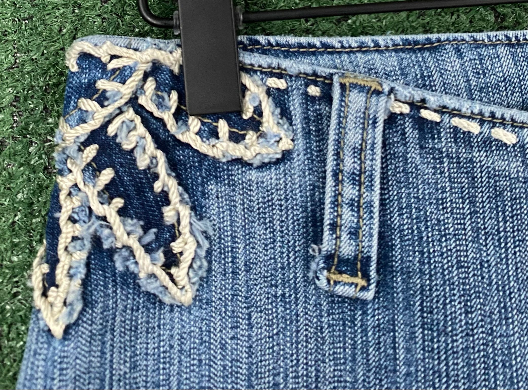 Other Y2K Dollhouse Crochet Flare Bell Bottom Jeans 26” Waist Size 26" / US 2 / IT 38 - 4 Thumbnail