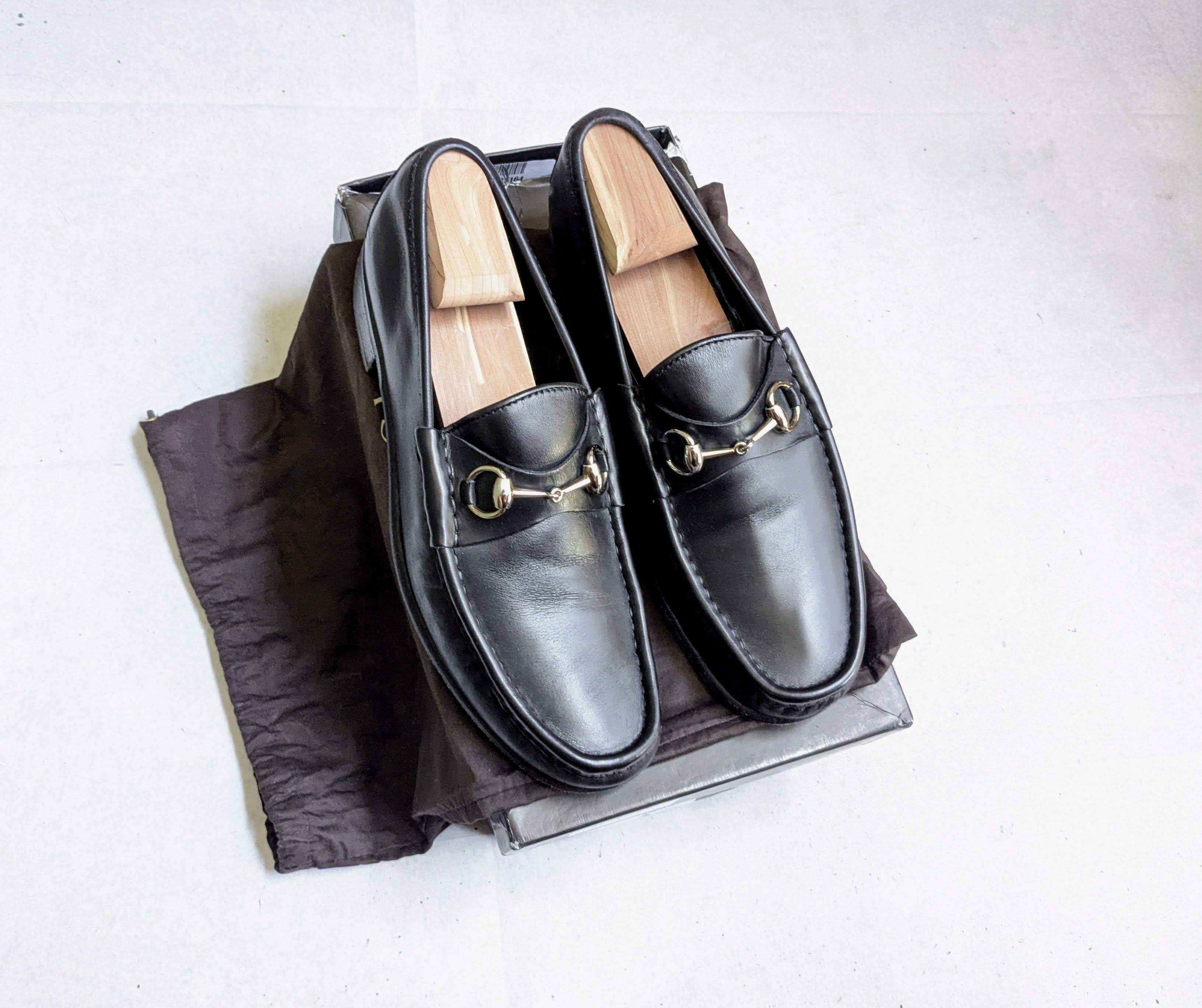 GUCCI Black Leather Horsebit Slip On Loafers 10.5 Gucci 750304 AACBM 1000 Black Horse Calf-Skin Leather  main image 4