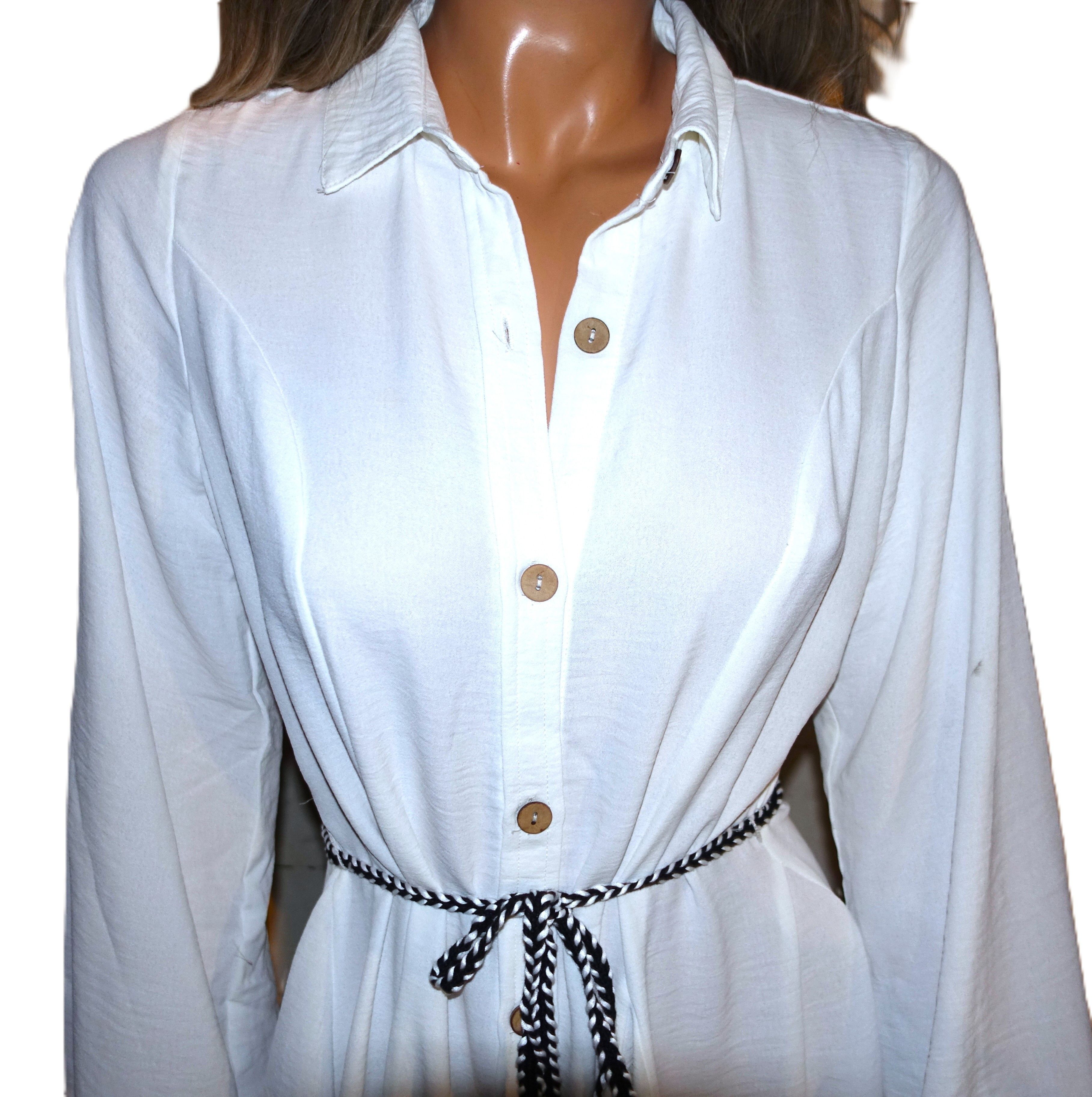 Other Indulge White Shirt Dress with Belt L NWOT Size L / US 10 / IT 46 - 2 Thumbnail