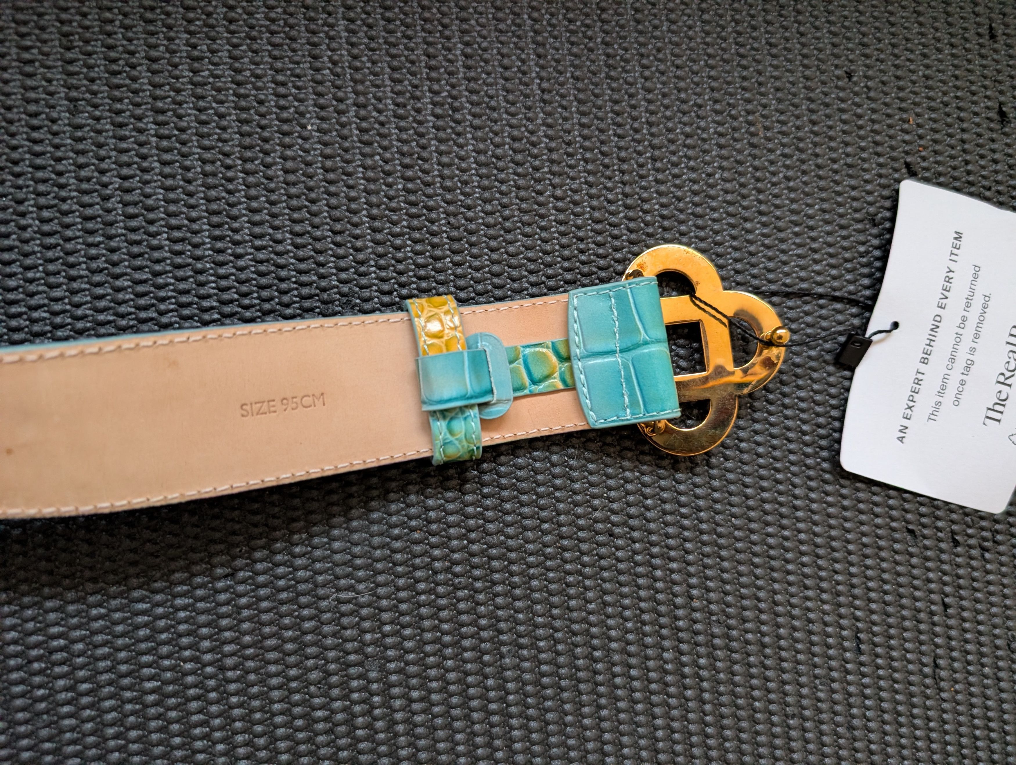 Casablanca Casablanca Multicolor Croc-embossednleather belt 95cm/38 Size 38 - 2 Thumbnail