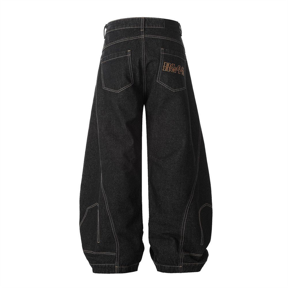 Japanese Brand × Vintage Men's loose scimitar jeans with letter embroidery pockets Size US 32 / EU 48 - 2 Thumbnail