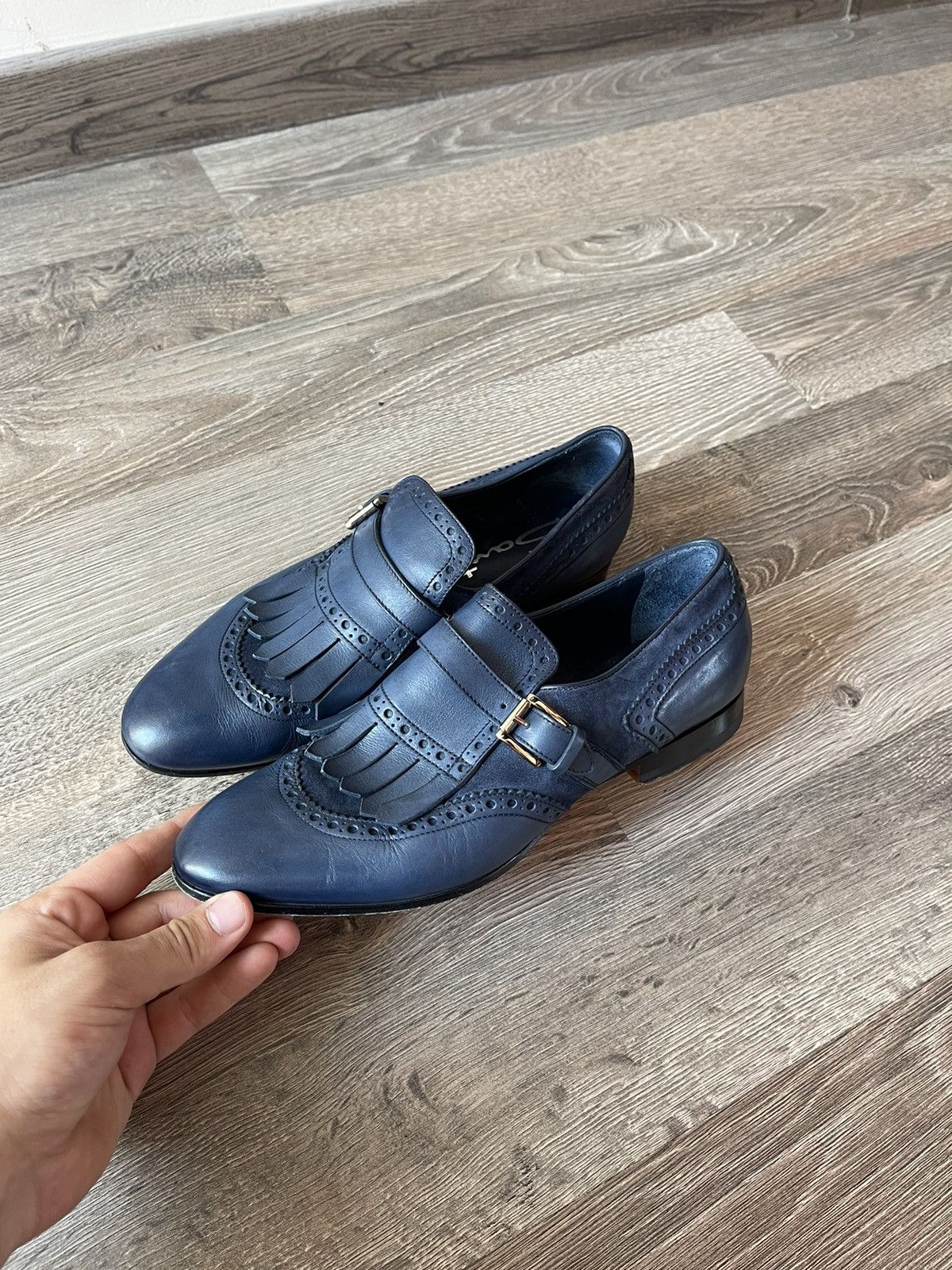 Leather × Santoni Santoni Reflection-Effect Leather Penny Loafers MadelnItaly Size US 8 / IT 38 - 3 Thumbnail