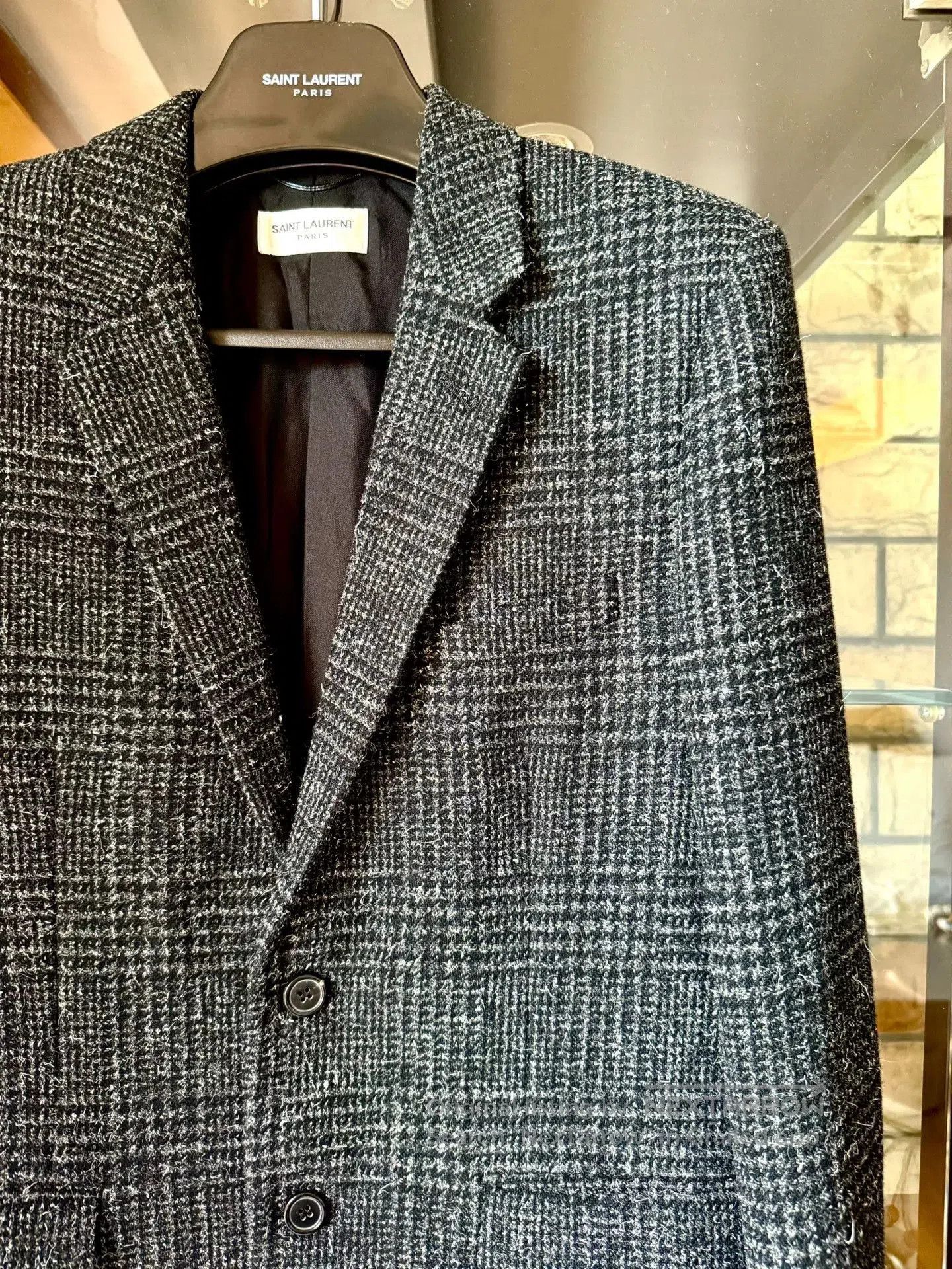 Saint Laurent Paris Saint Laurent Black Grey Prince of Wales Jacket. Size US M / EU 48-50 / 2 - 2 Thumbnail