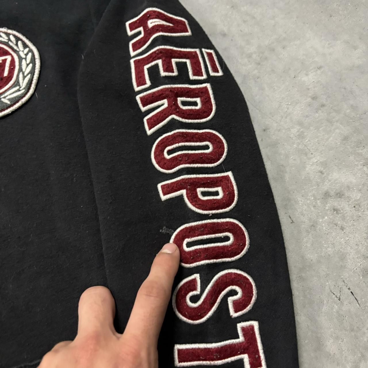 Aeropostale × Vintage Crazy Vintage Y2K/2000s Grunge Black Aeropostale Embroidered Skater Zip Up Hoodie! Size US XS / EU 42 / 0 - 5 Thumbnail