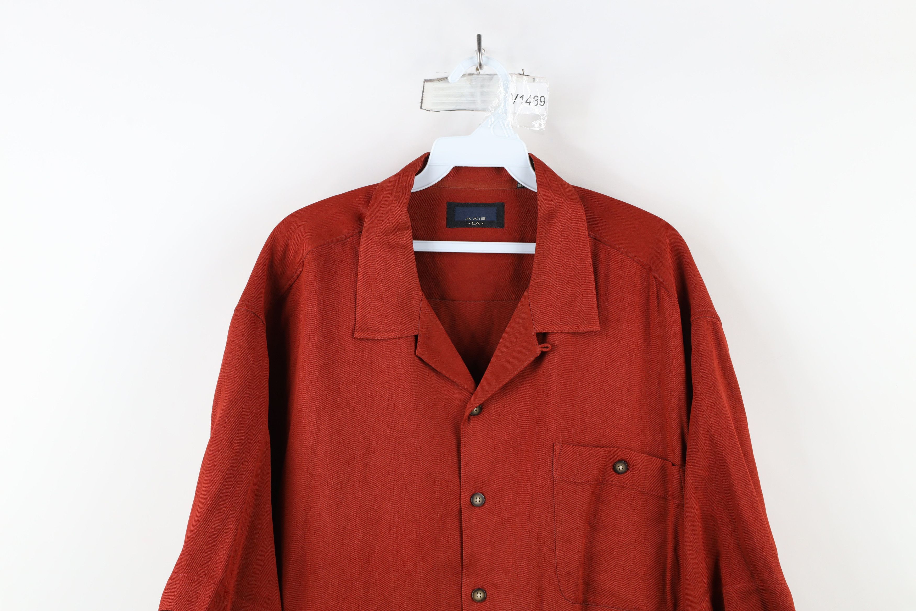 Vintage Vintage 90s Streetwear Collar Herringbone Button Shirt Size US XL / EU 56 / 4 - 2 Thumbnail
