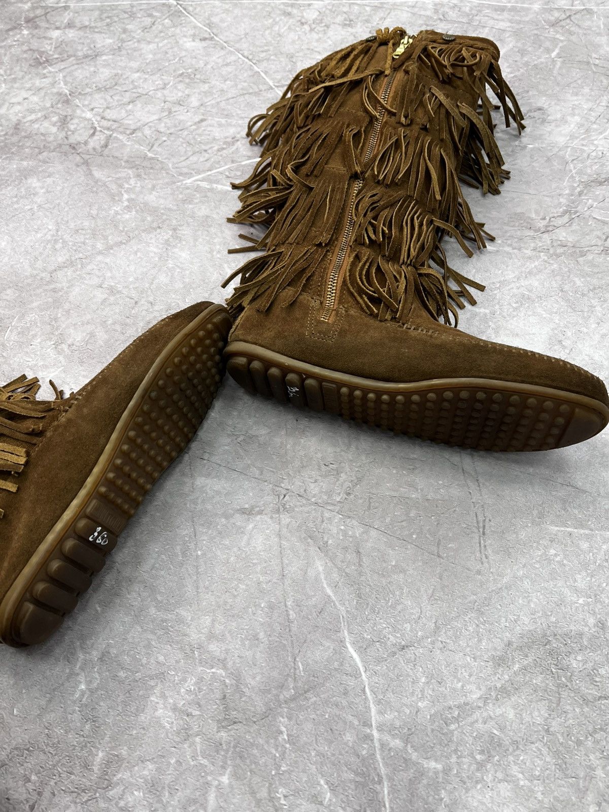 14th Addiction × Japanese Brand Vtg 14th Addiction style 2000s Suede Boots high top shoes Size US 7 / IT 37 - 11 Thumbnail