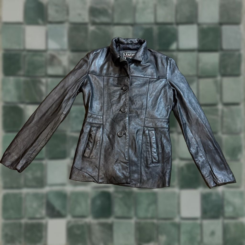 Vintage VINTAGE Leather Limited Leather Jacket Womens Medium M Black Button Up Size M / US 6-8 / IT 42-44 - 1 Thumbnail