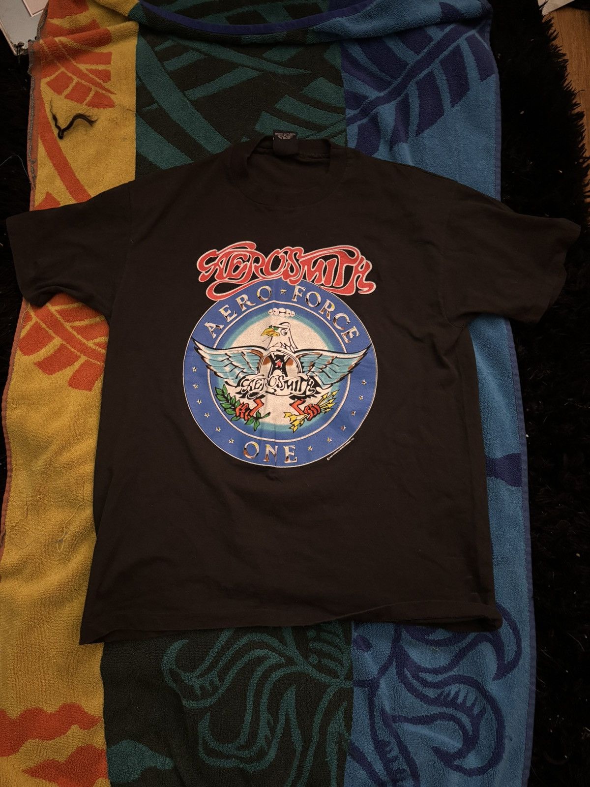 Vintage 1993 Aerosmith Aero Force One Tour Shirt Size US XL / EU 56 / 4 - 1 Thumbnail