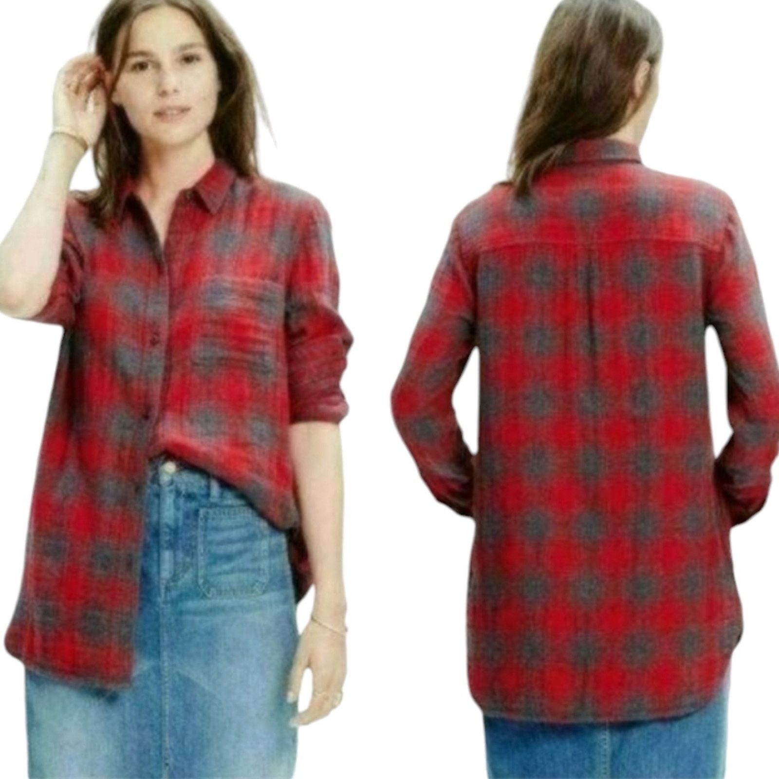 Madewell Madewell Ex-Boyfriend Relaxed fit plaid flannel shirt Medium Size M / US 6-8 / IT 42-44 - 4 Thumbnail