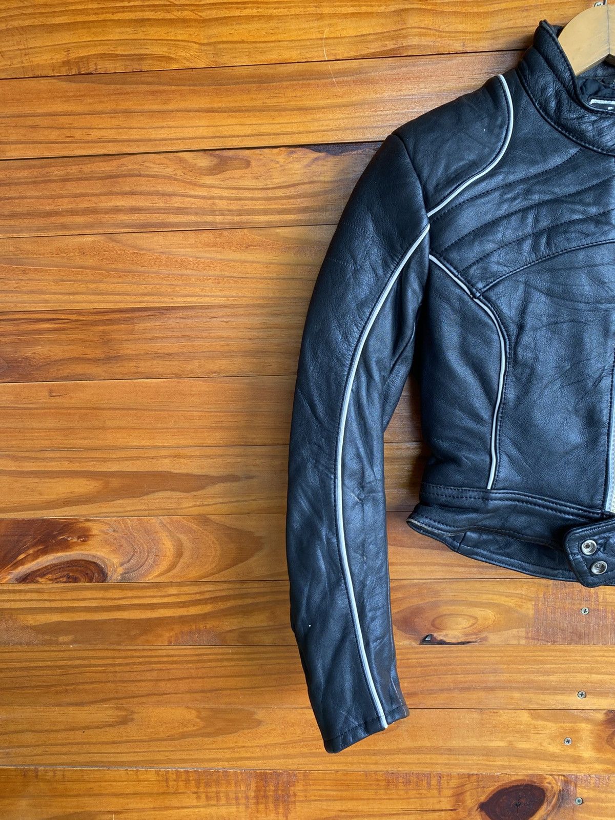 Leather Vintage ECHTES LEDER Cropped Motorcycle Leather Jacket Black Size XXS / US 00 / IT 34 - 7 Thumbnail
