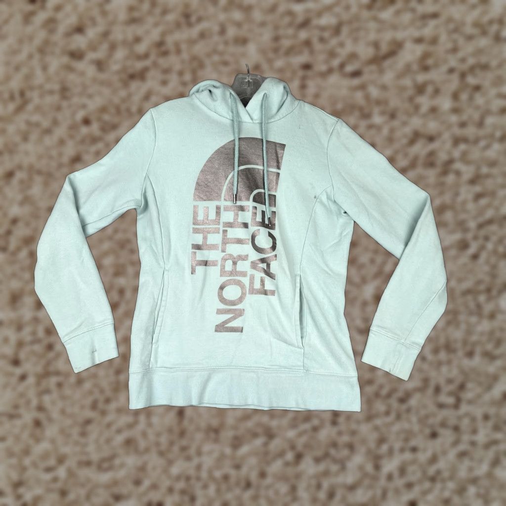 The North Face The North Face Hoodie Womens Small Mint Green Pullover Fleece Metallic Logo Size S / US 4 / IT 40 - 1 Thumbnail