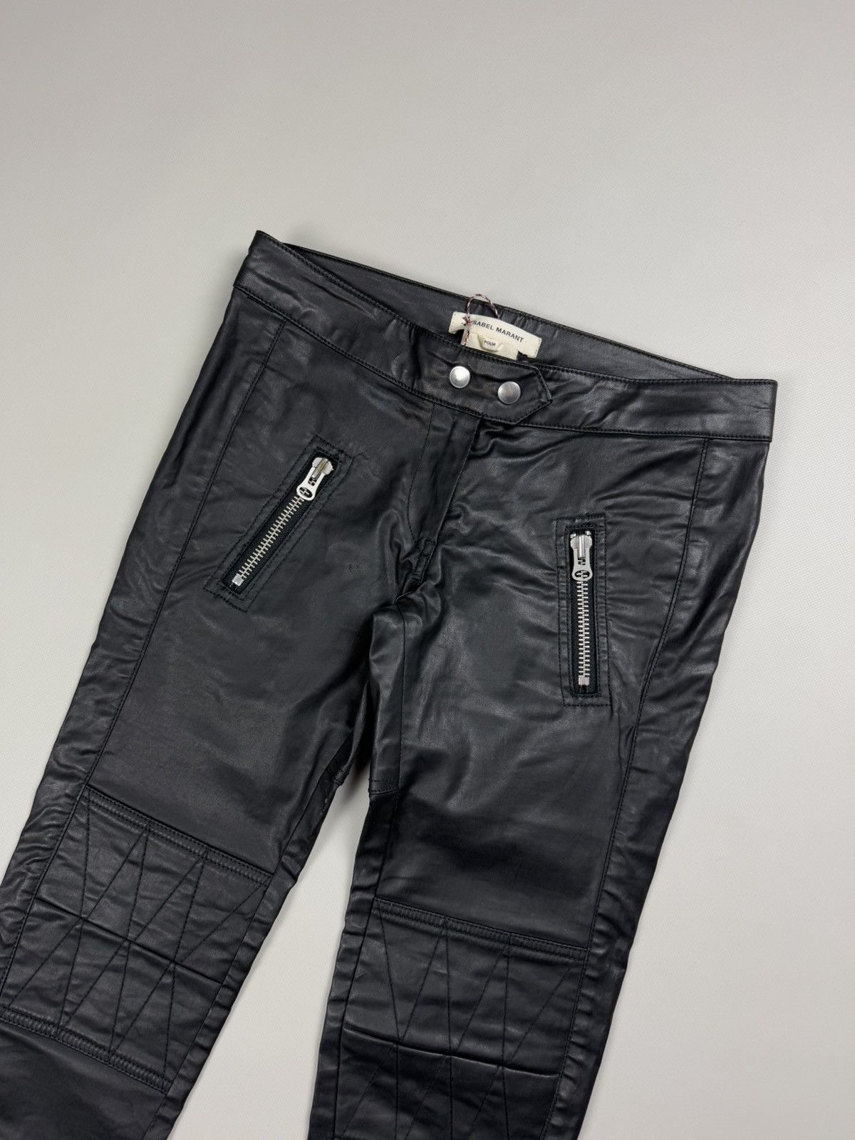 Isabel Marant Isabel Marant Pour H&M Coated Denim Biker Cropped Jeans Size 27" / US 4 / IT 40 - 2 Thumbnail