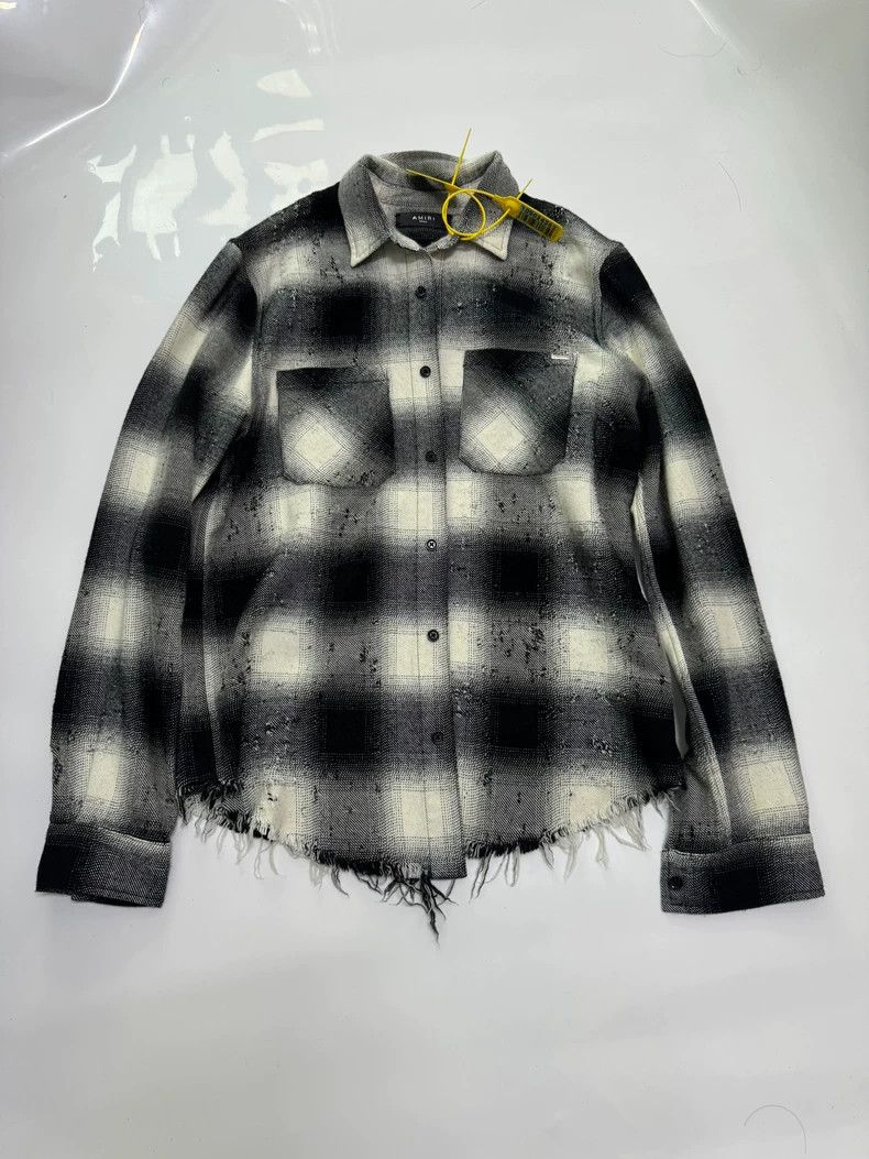 Amiri Amiri Black and white plaid broken ring shirt 2501-Nextarro Size US S / EU 44-46 / 1 - 1 Thumbnail