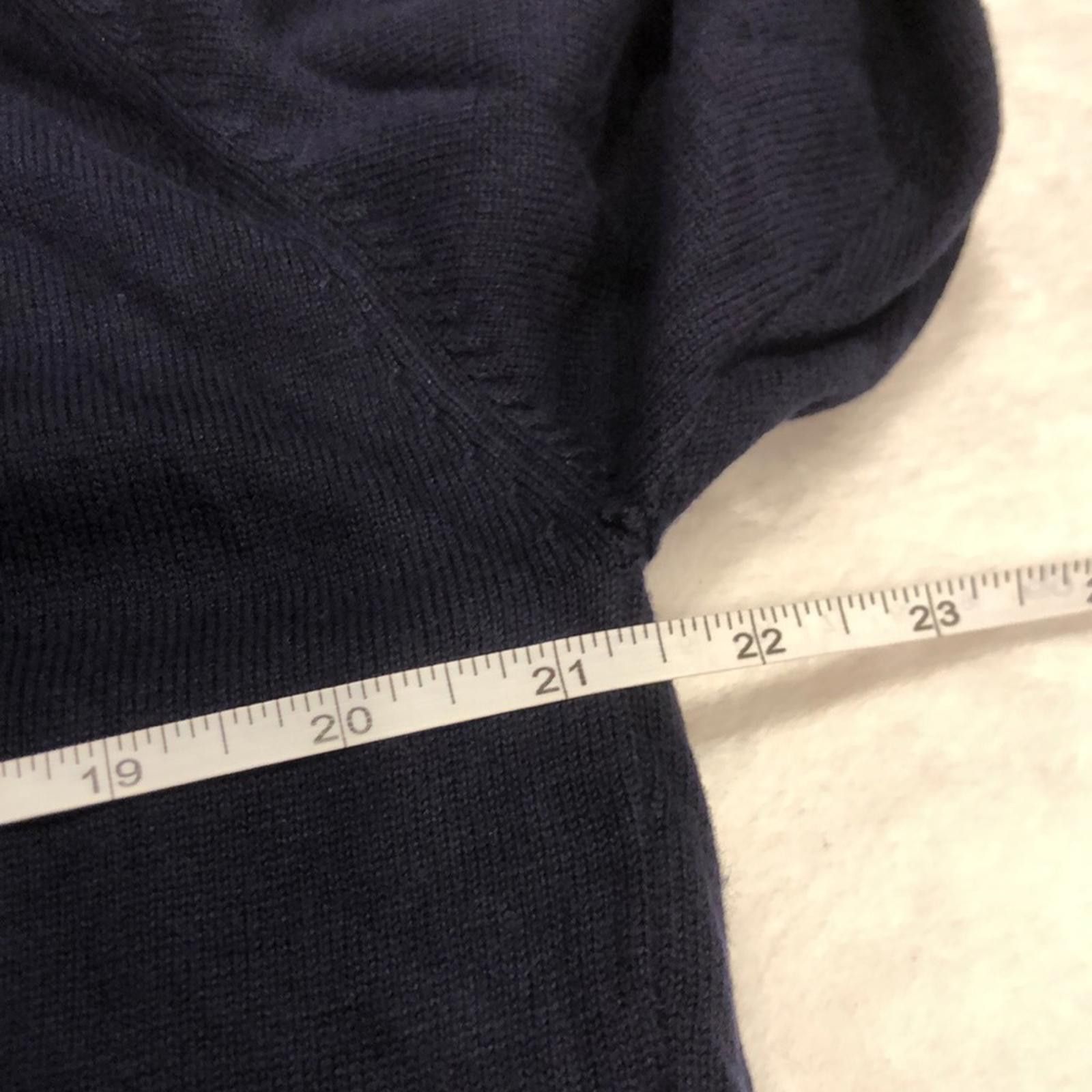 Other Karen Lessly Navy Crop Sweater v neck bow cotton blend SZ L Size L / US 10 / IT 46 - 6 Thumbnail