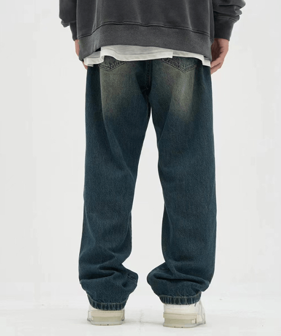 Japanese Brand × Jean American retro distressed washed simple loose jeans Size US 32 / EU 48 - 4 Thumbnail